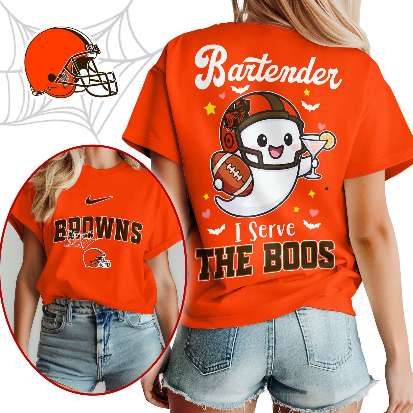 CLE Premium NFL Bartender Halloween Fan Women Shirt DDT CTND