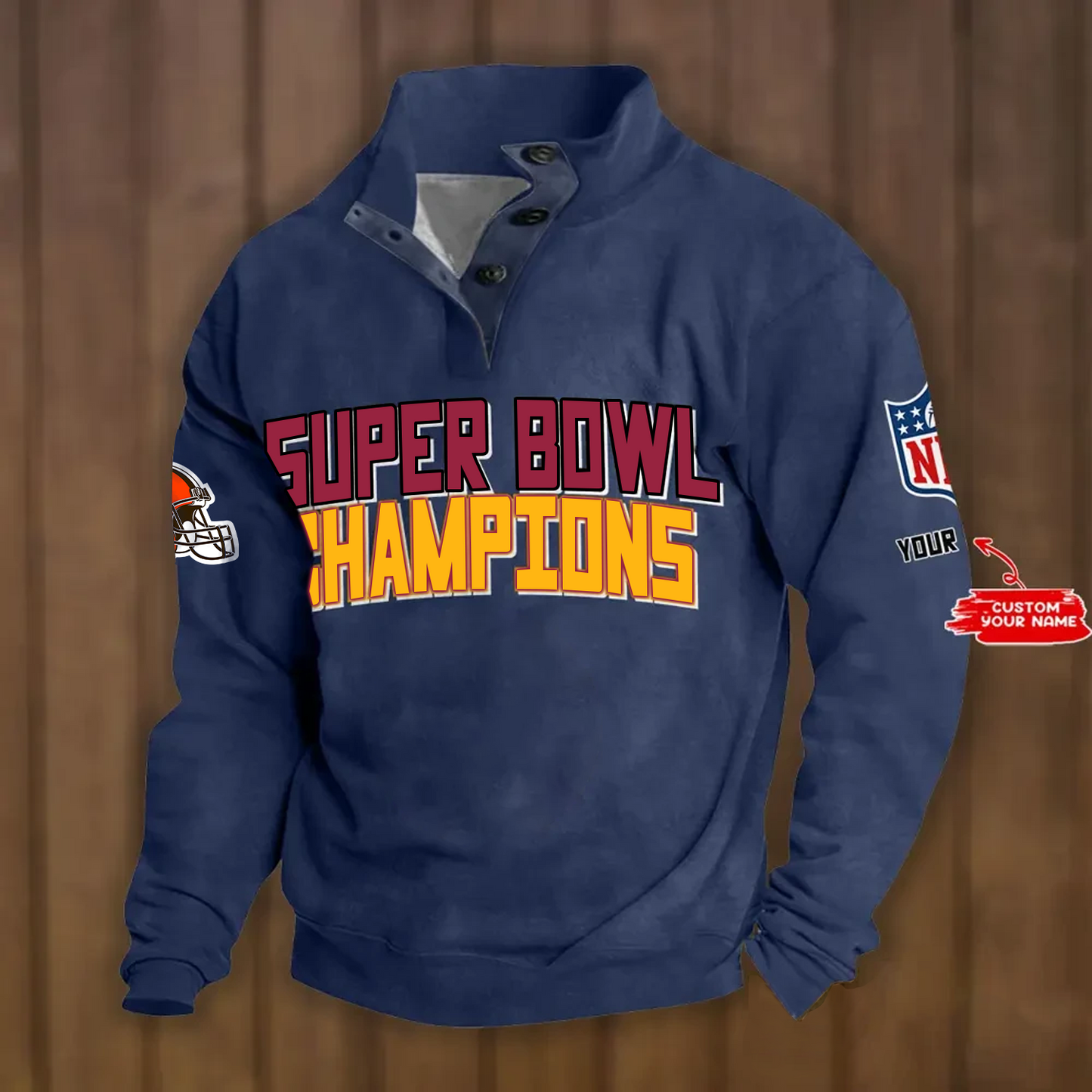 CLE x NFL Double Breasted Stand Collar Hoodies DATND TANTD