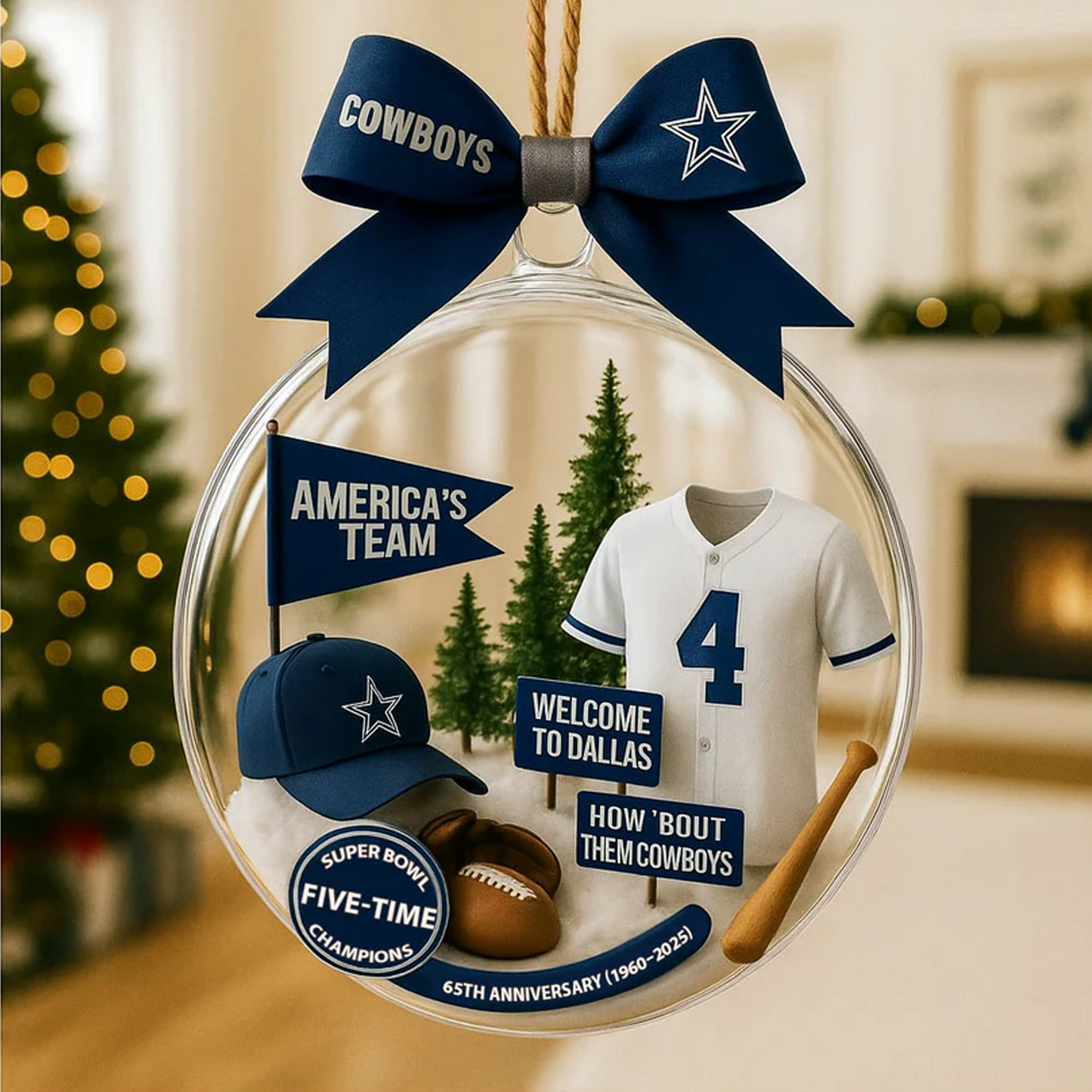 DAL X NFL Baseball Team Christmas Tree and Uniform Pendant V1 NAK NHT