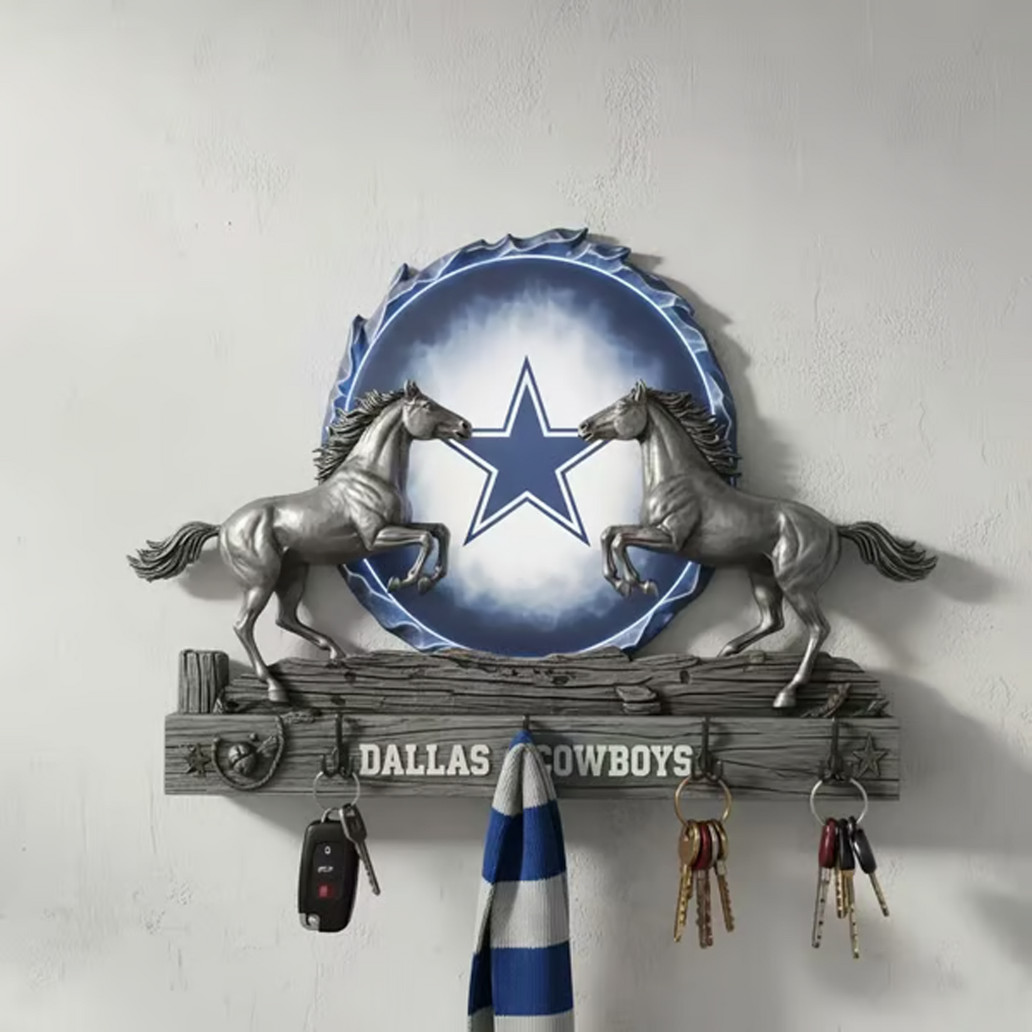 DAL X NFL Originality Verification Football Team Wall Key Holder NAK THUONGNH