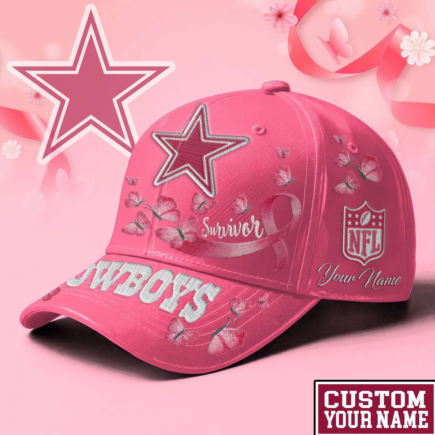 DAL x NFL Premium Classic Cap Breast Cancer Survivor