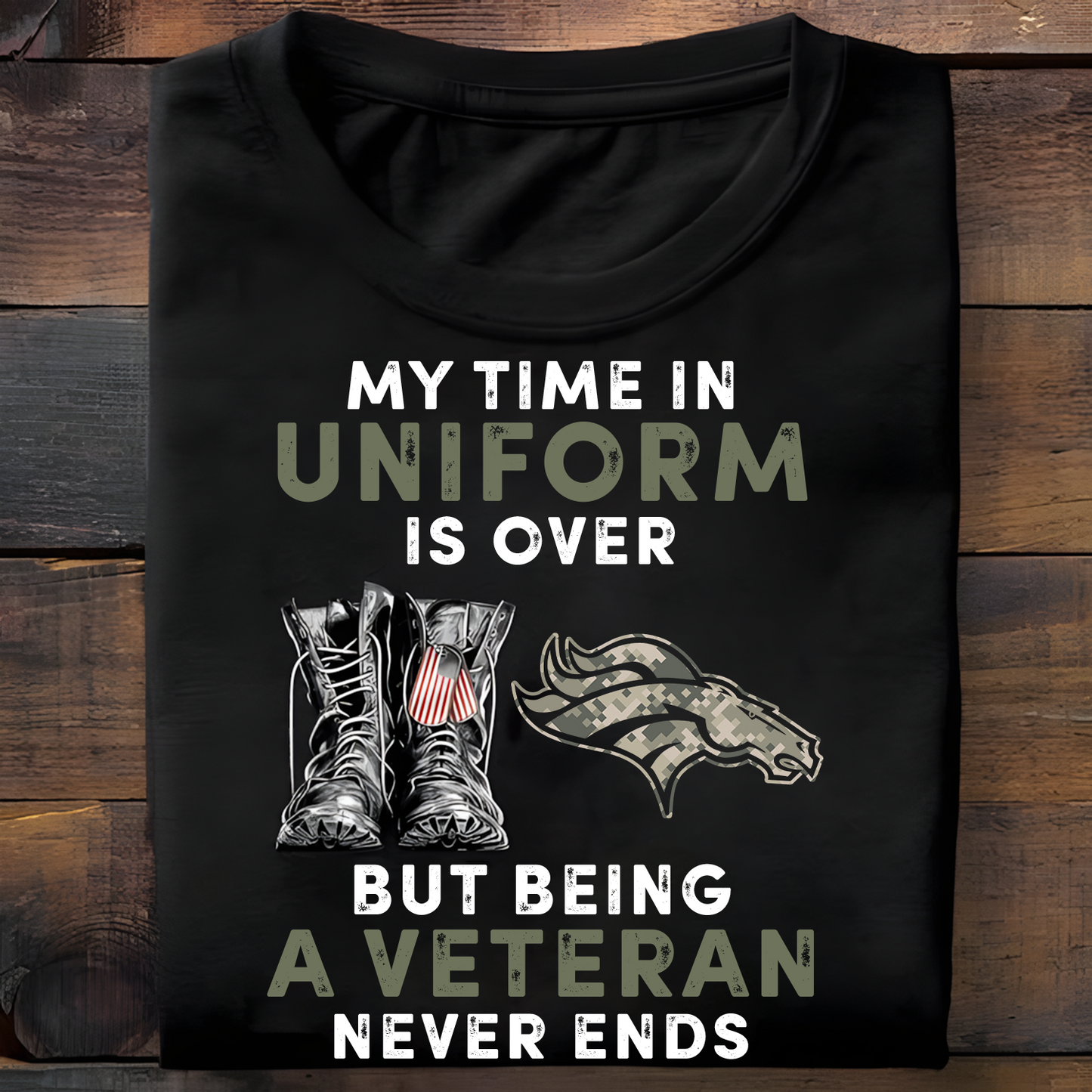 DEN x NFL My Time In Uniform Is Over But Being A Veteran Never Ends 2D Shirt DatND ThuongNH