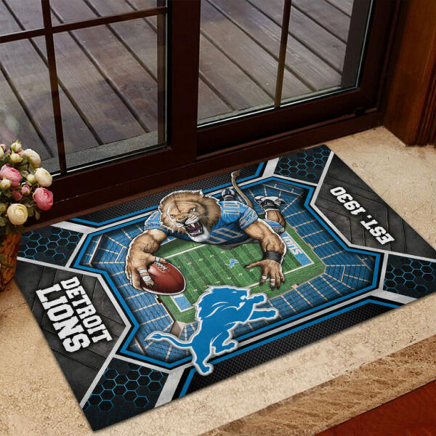 DET x NFL Custom Doormat DATND TANTD