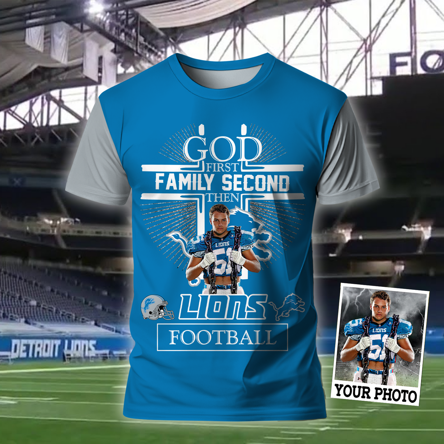 DL God First Family Second Then Eagles Football Shirt