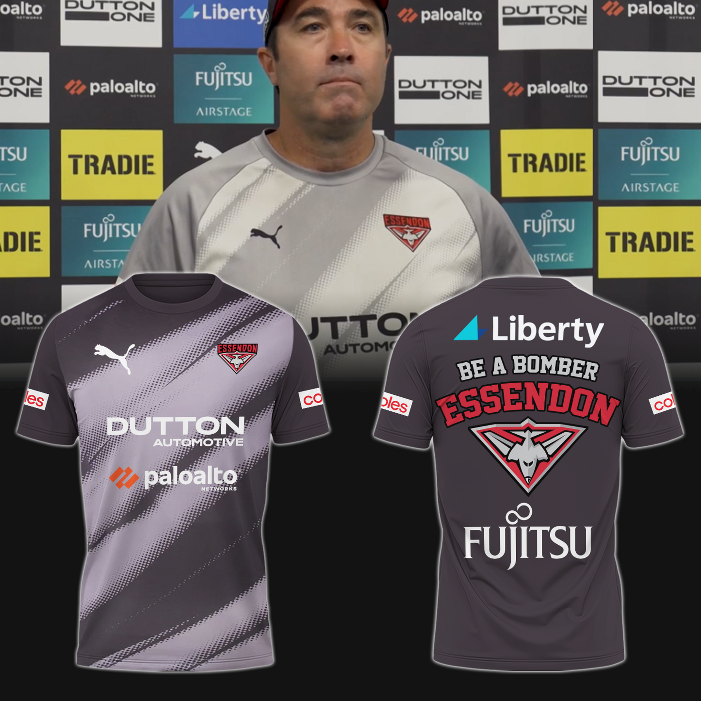 Essendon Football Club AFL Be A Bomber 2025 Limited Edition T-Shirt TM - You will save more when you buy the clothes and hat combo V3