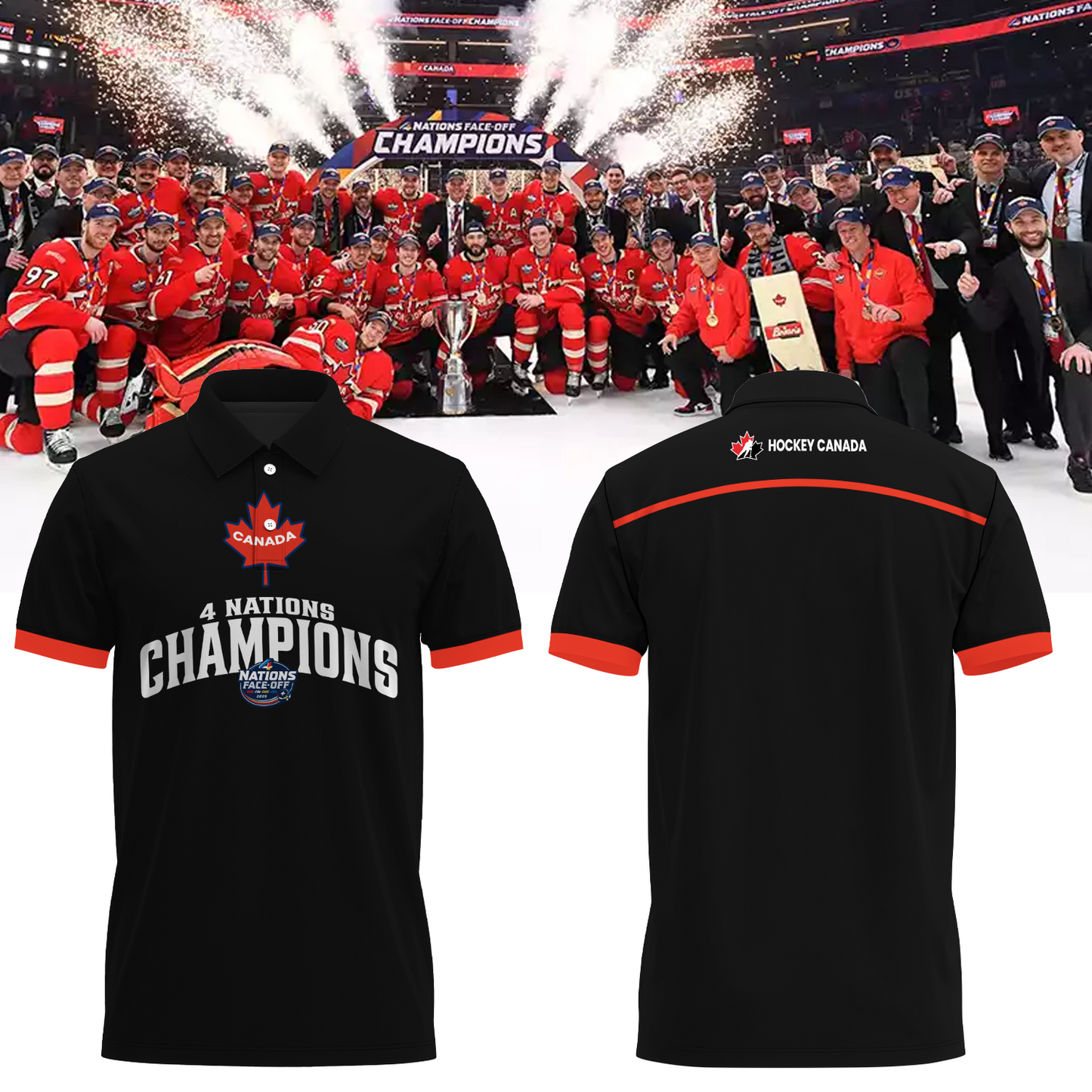 FACE-OFF CHAMPIONS Canada Men's National Ice Hockey Team Limited Edioton Polo Shirt TM - Super Savings When Buying Combo V6