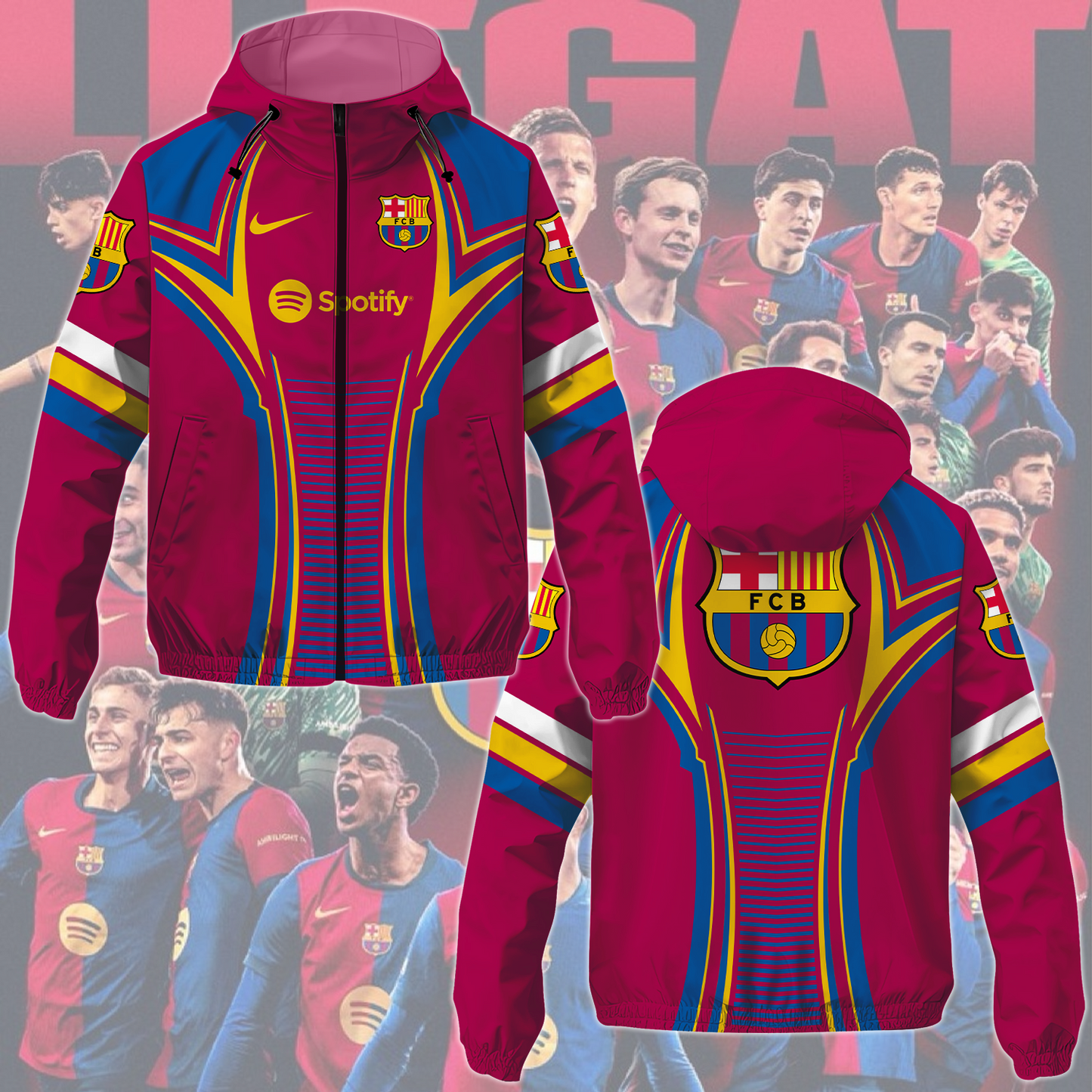 FC Barcelona 2025 Champions La Liga Newes Windbreaker Jacket TM NTA V1