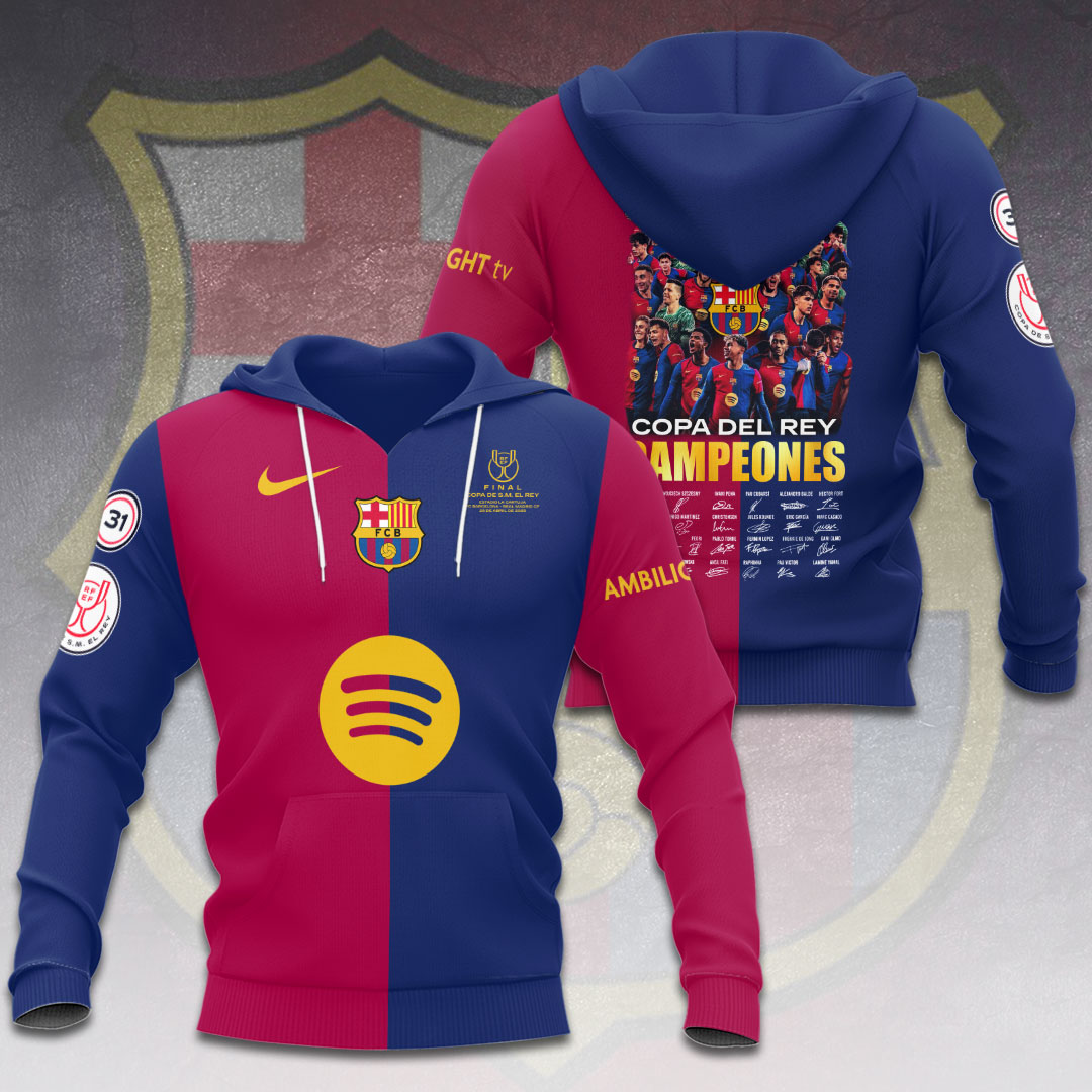 FC Barcelona LA LIGA CHAMPIONS 202425 Hoodie TM NTA V19