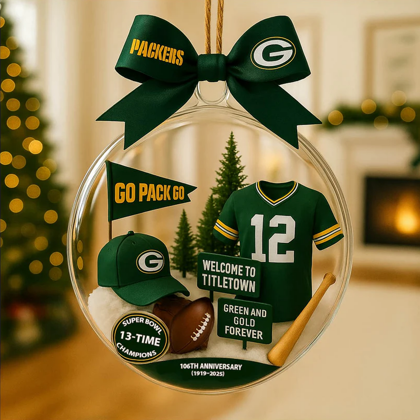 GB X NFL Baseball Team Christmas Tree and Uniform Pendant V1 NAK NHT