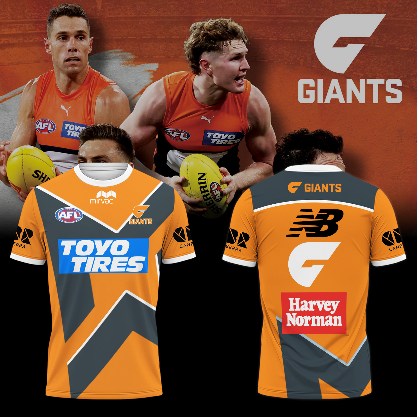 GWS Giants AFL Limited Edition T-Shirt TM - You will save more when you buy the clothes and hat combo V4