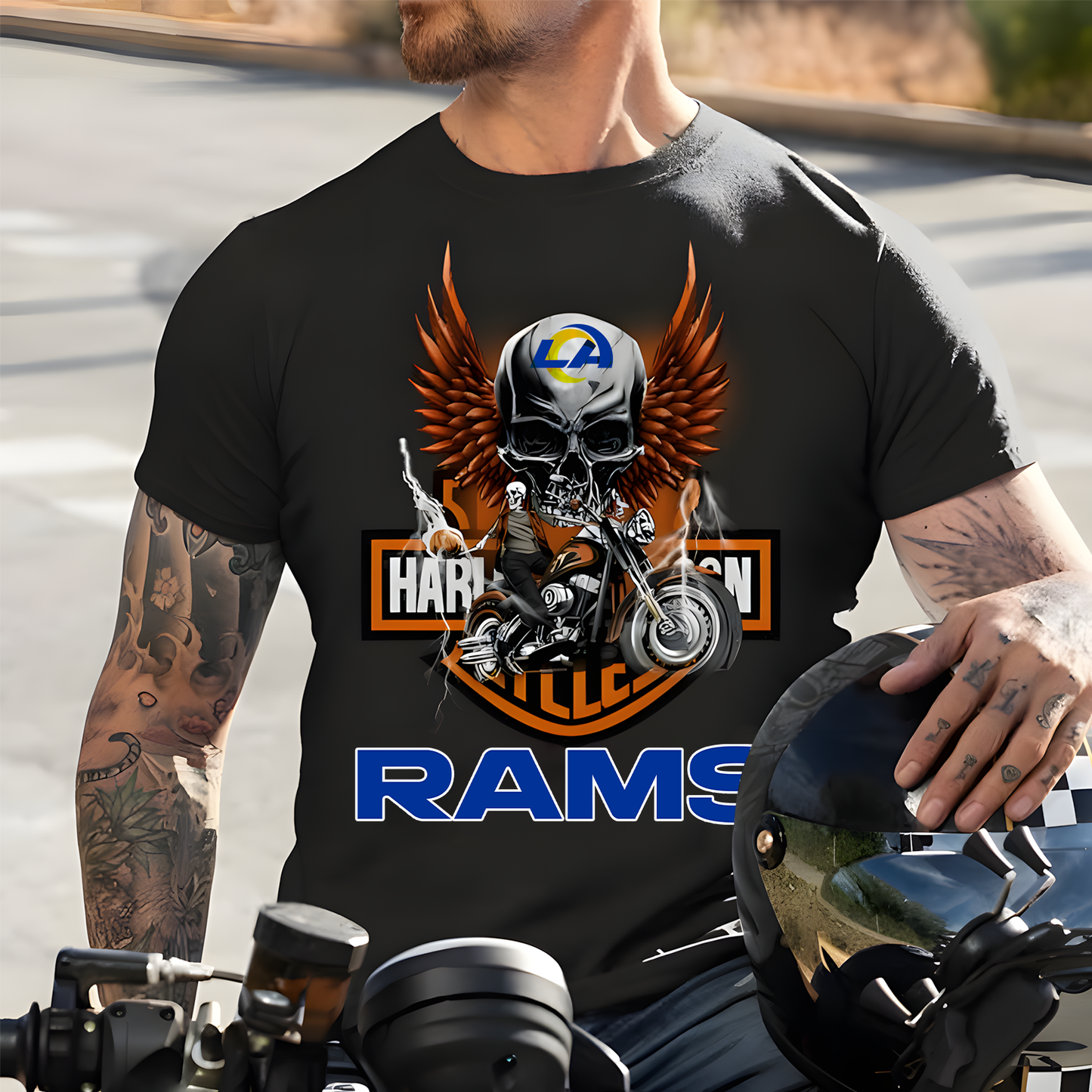 Harley x LAR NFL Biker Spirit 2D Shirt DatND ThuongNH