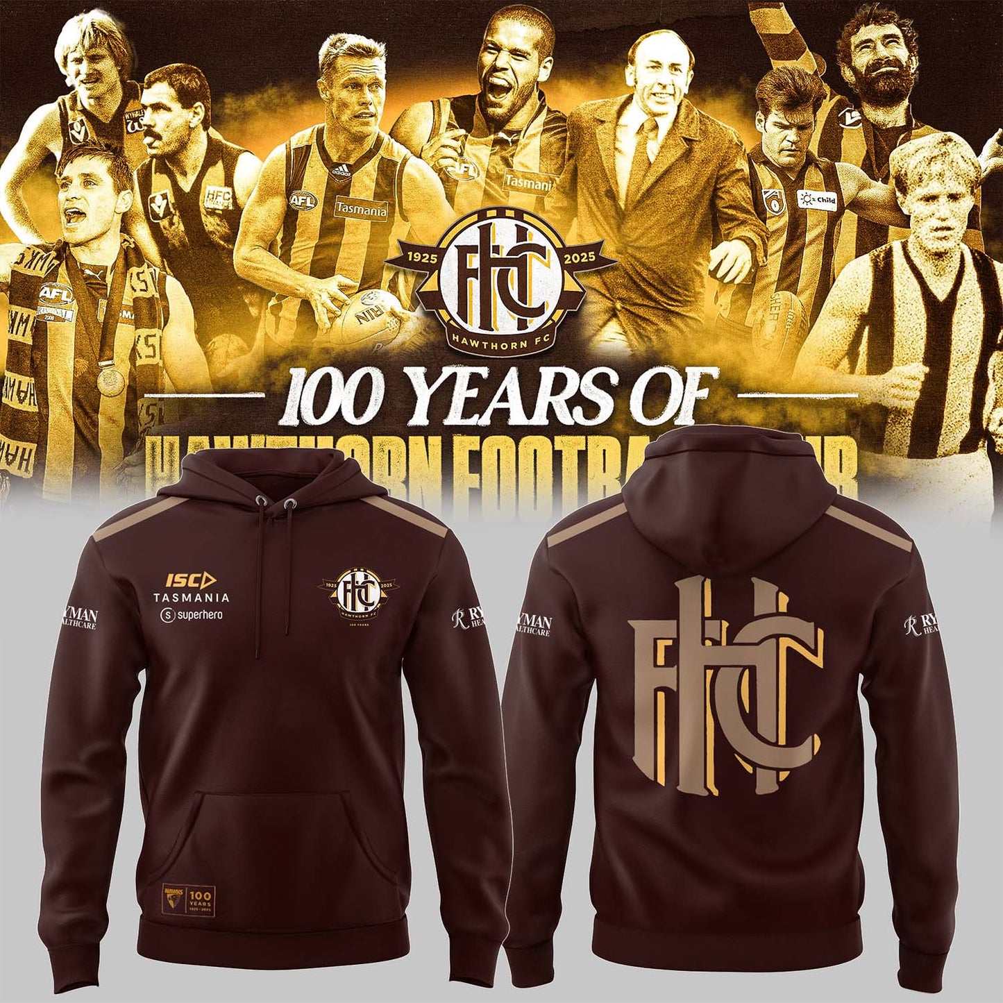 Hawthorn Football Club Hawks AFL Limited Edition Hoodie TM V8