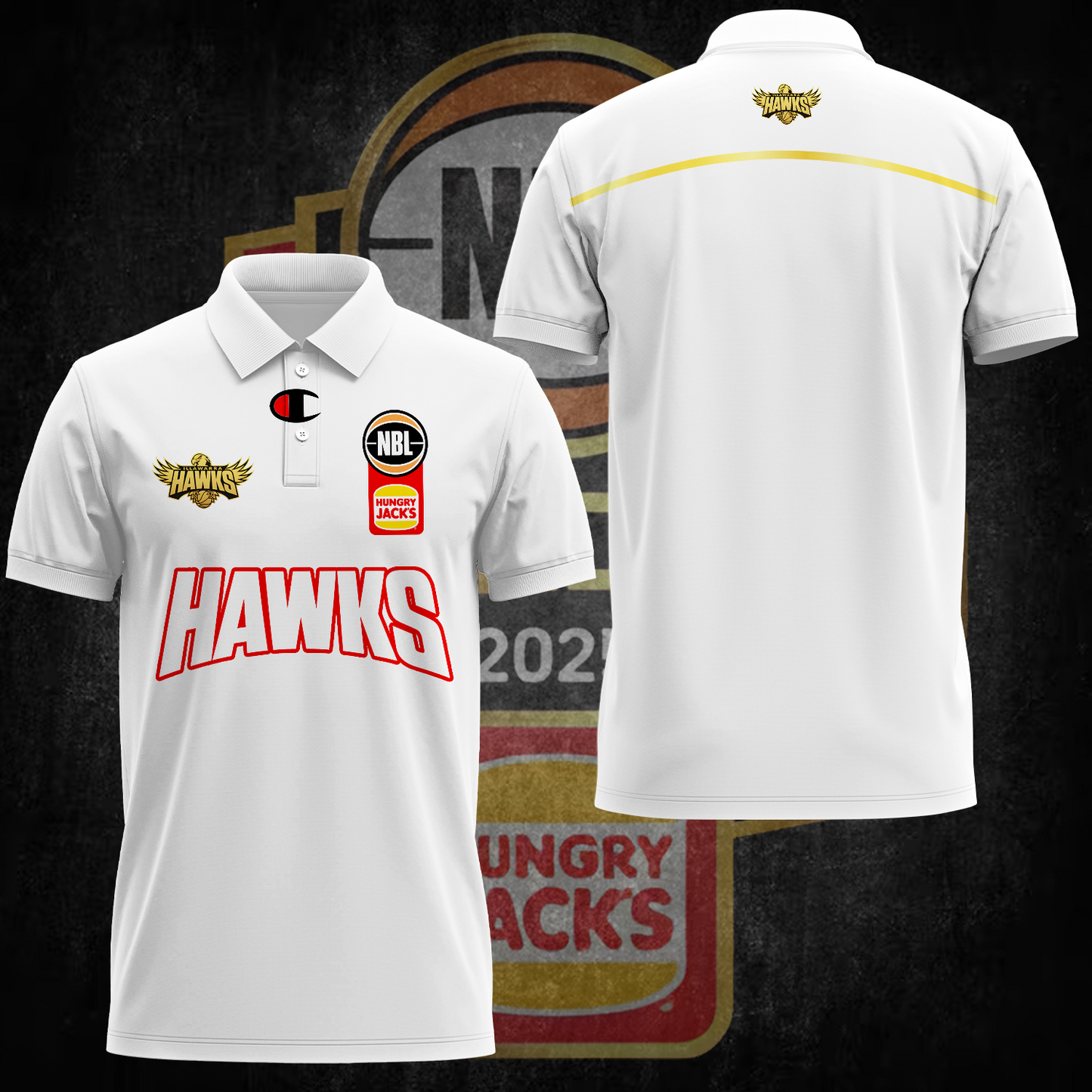 Illawarra Hawks NBL Limited Edition Polo Shirt TM - Super Savings When Buying Combo V4