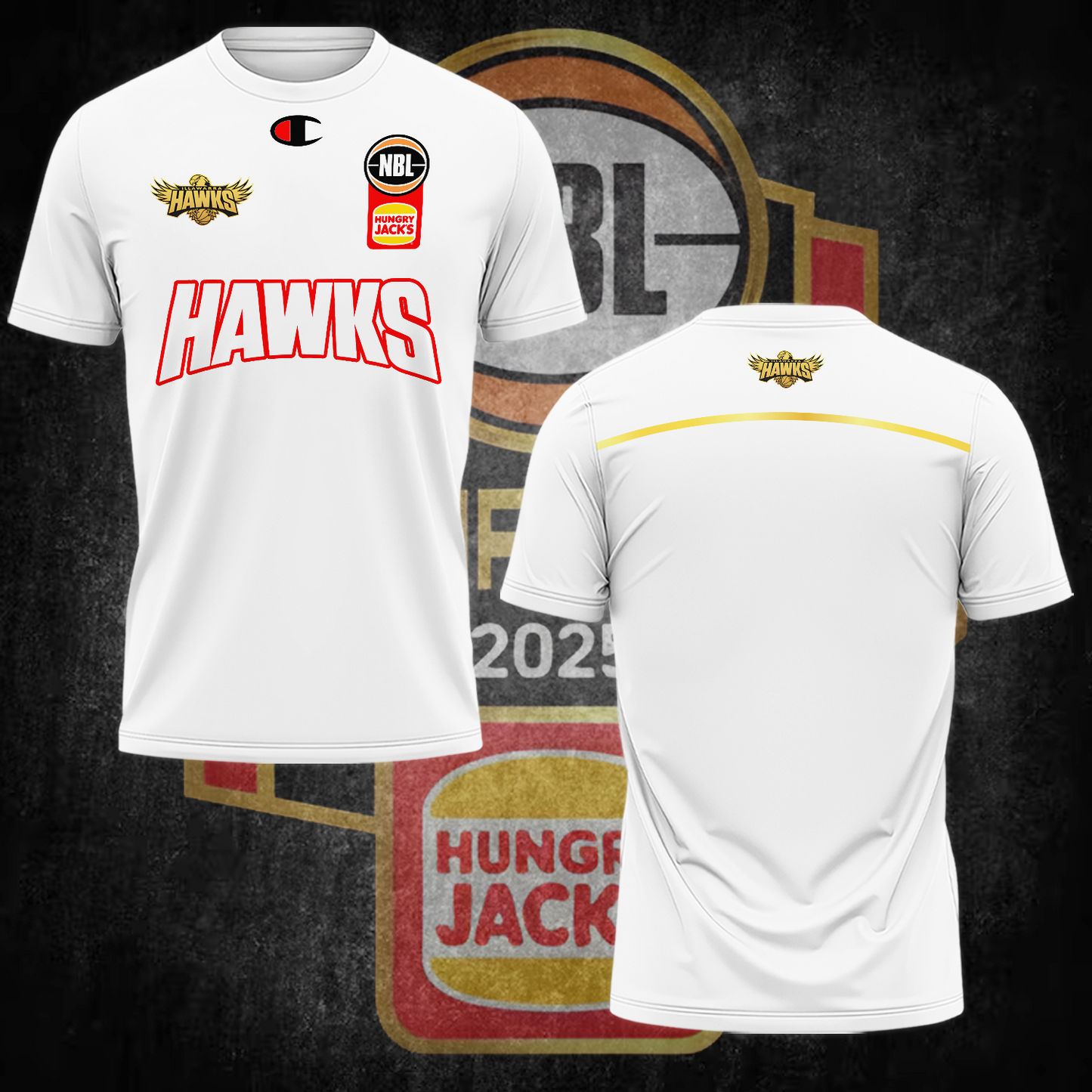 Illawarra Hawks NBL Limited Edition T-Shirt TM - You will save more when you buy the clothes and hat combo V4