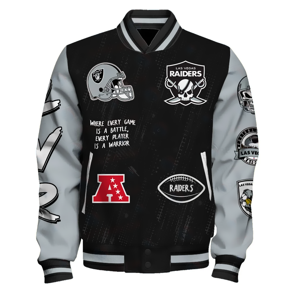 Las Vegas Raiders National Football League Pattern Varsity Jacket