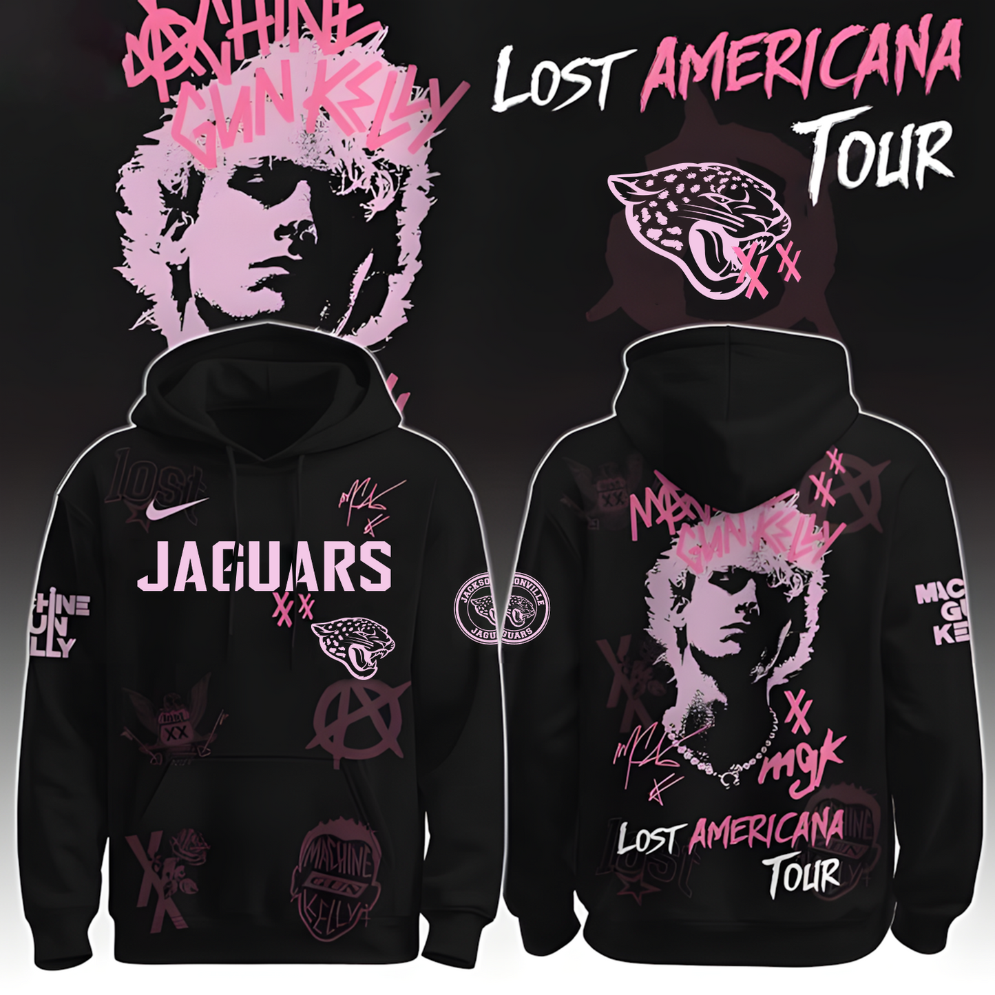 JAC X NFL MGK Lost Americana Tour 2025 Machine Gun Kelly Hoodie T-Shirt NAK THUONGNH
