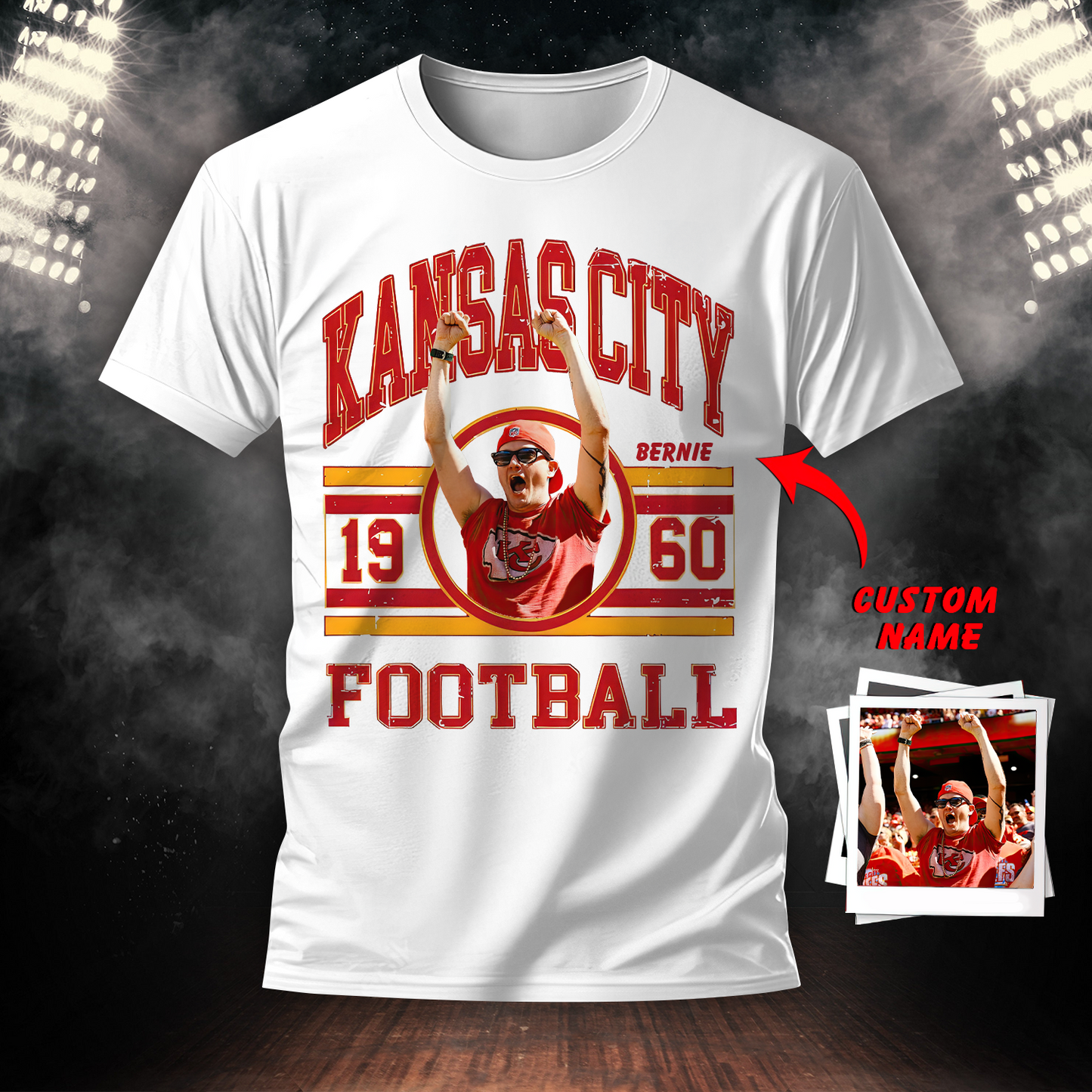 KCC American Football Custom Name And Custom Photo For Fan Shirt