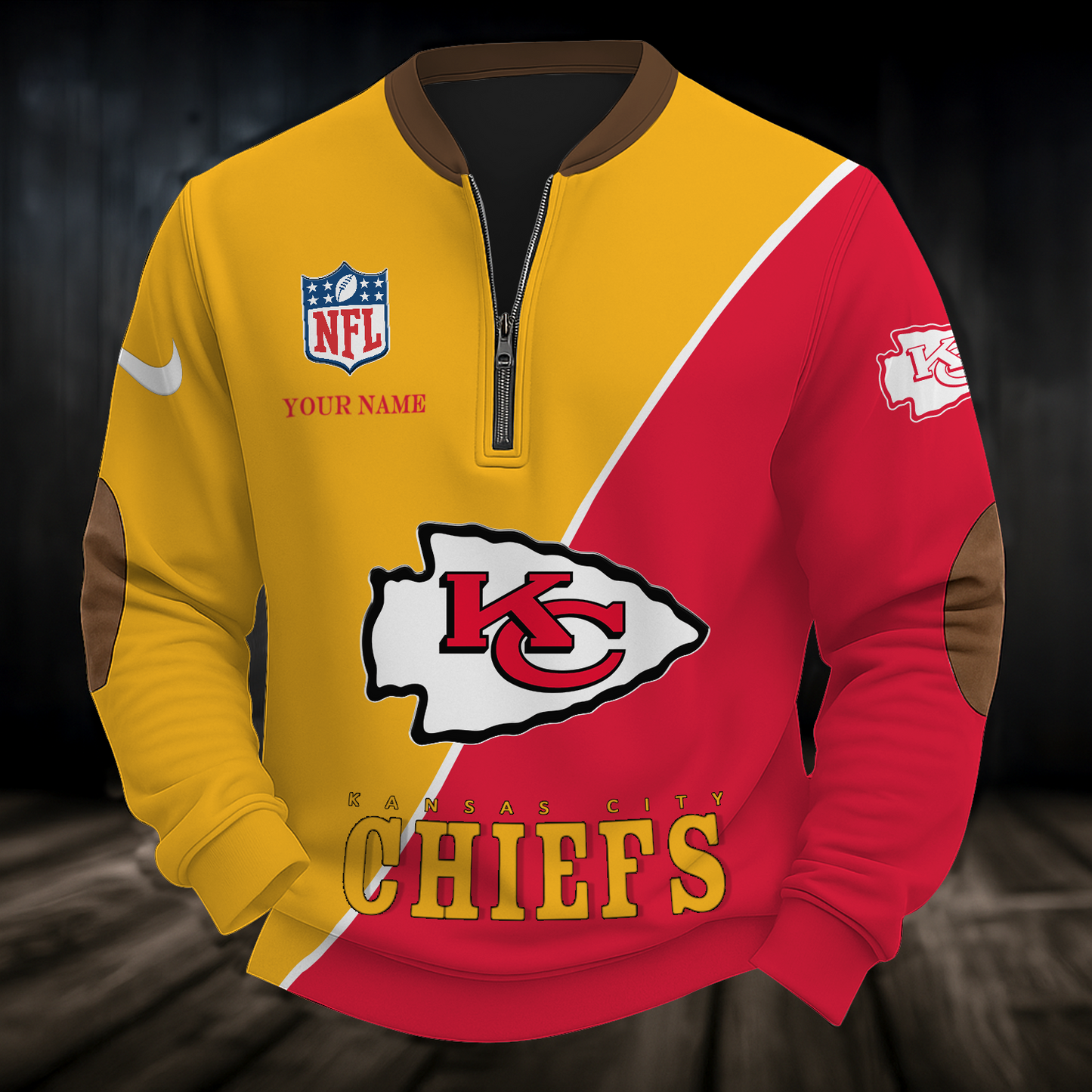 KC x NFL Premium Personalized Game Day Quarter-Zip DatND ThuongNH