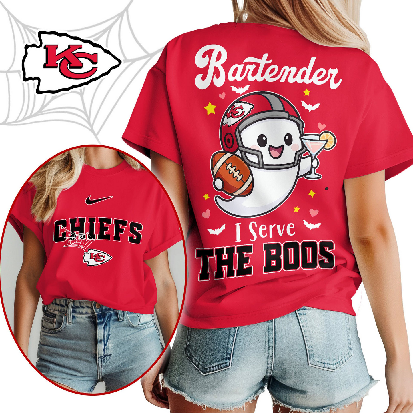 KCC Premium NFL Bartender Halloween Fan Women Shirt DDT CTND