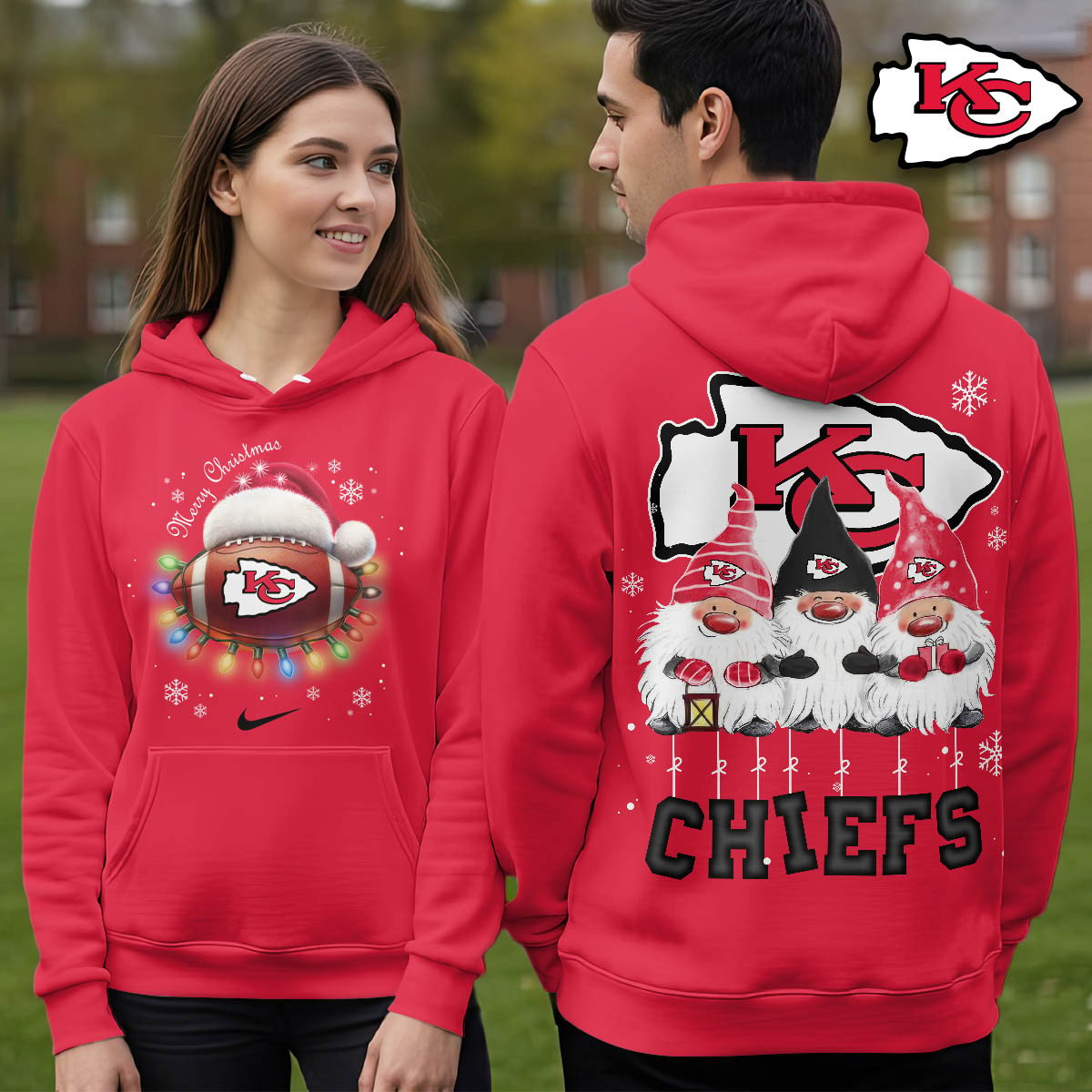 KCC Premium NFL Christmas Gnomes Hoodie DDT CTND