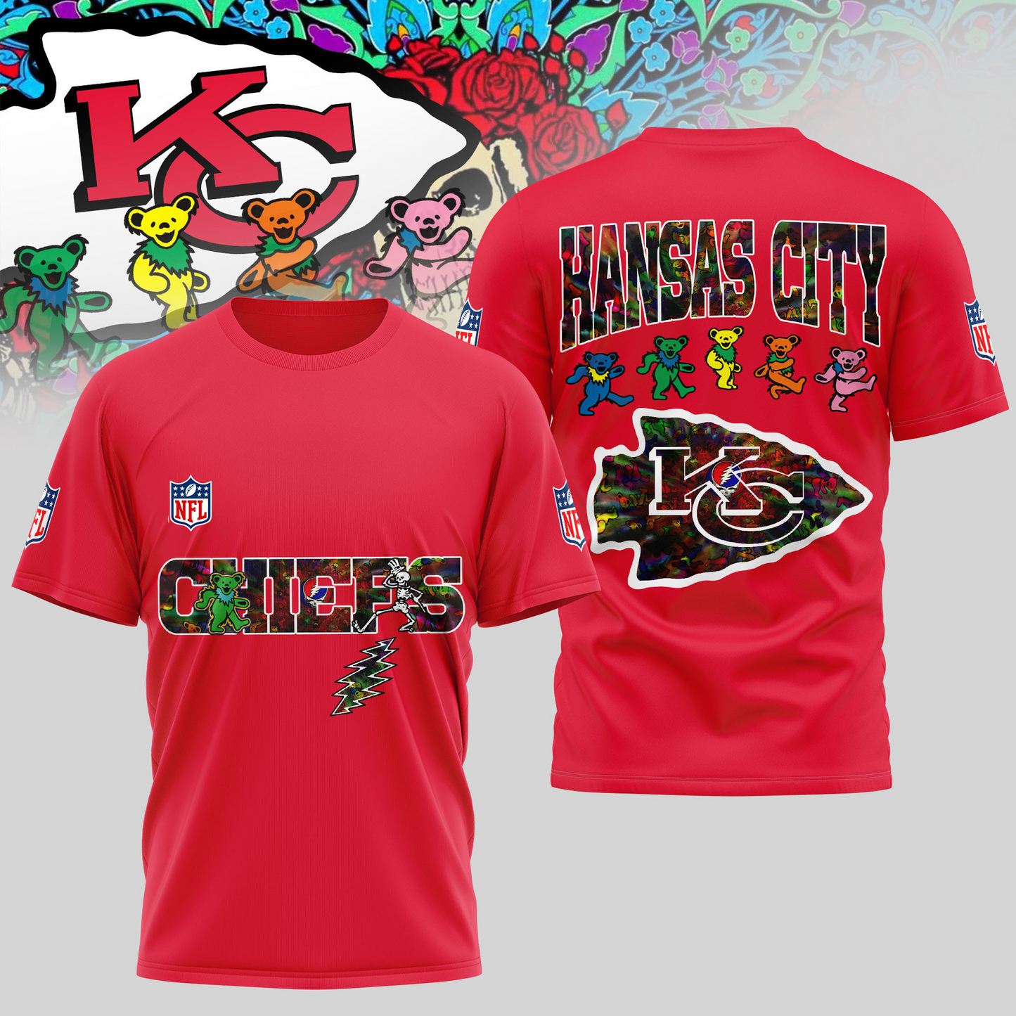 KCC Premium NFL Dancing Bear T-Shirt DDT HLPHUONG