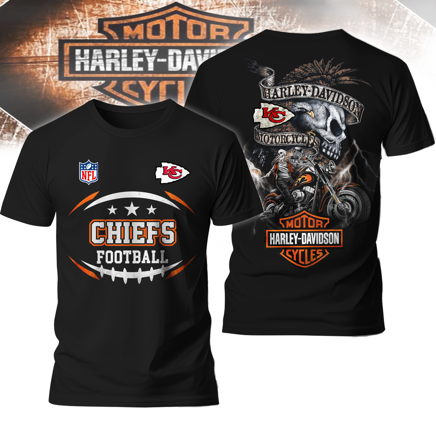 KCC Premium NFL Harley Davidson V2 3D Shirt DDT CTND
