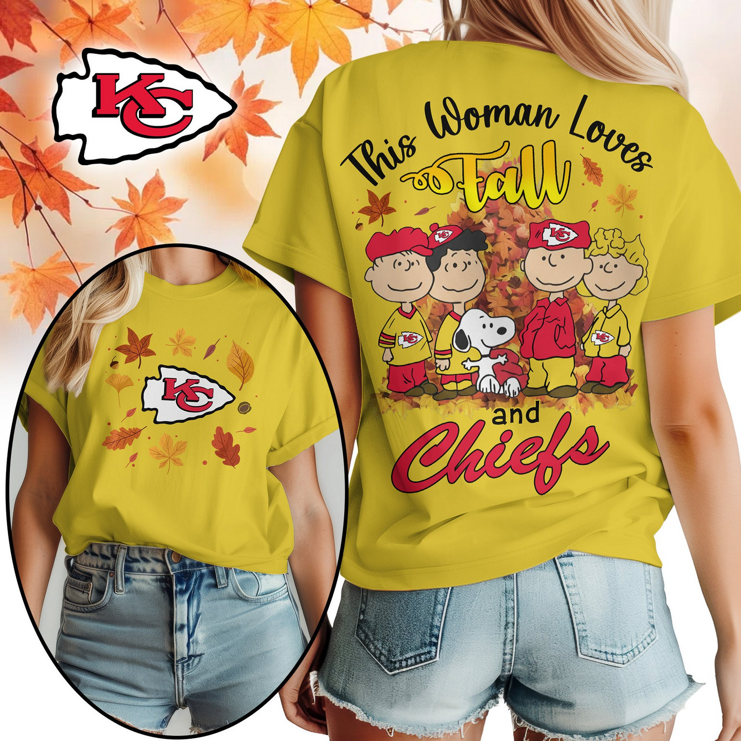 KCC Premium NFL This Woman loves fall 3D Shirt DDT CTND