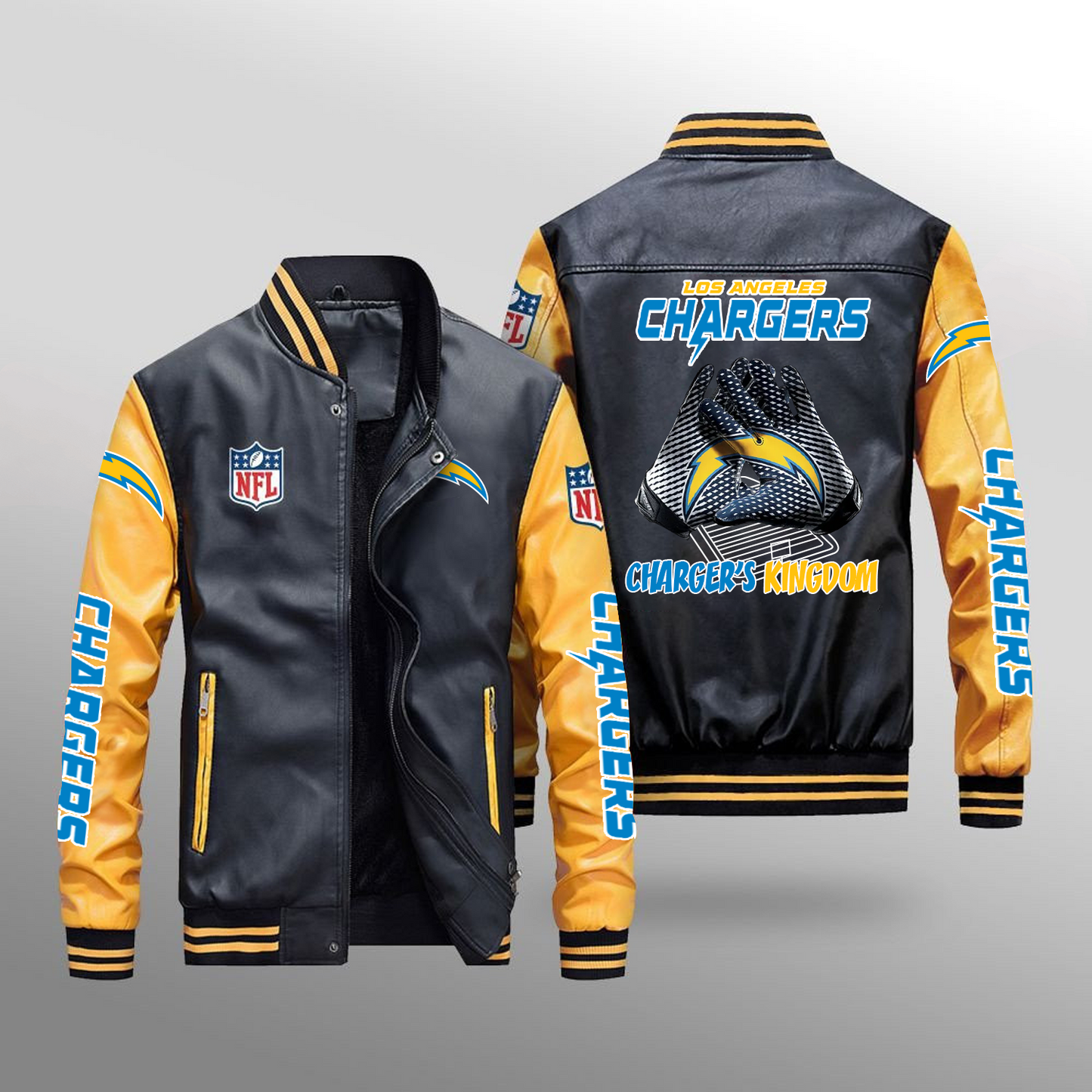 LAC x NFL Leather Bomber Jacket DATND TANTD
