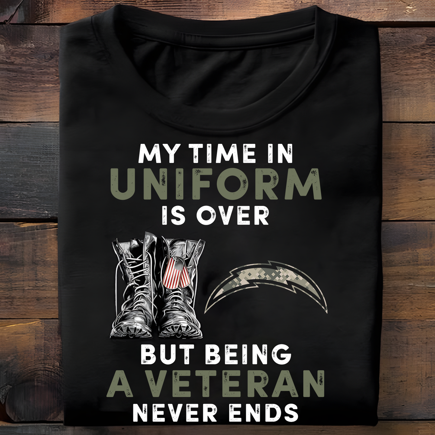 LAC x NFL My Time In Uniform Is Over But Being A Veteran Never Ends 2D Shirt DatND ThuongNH