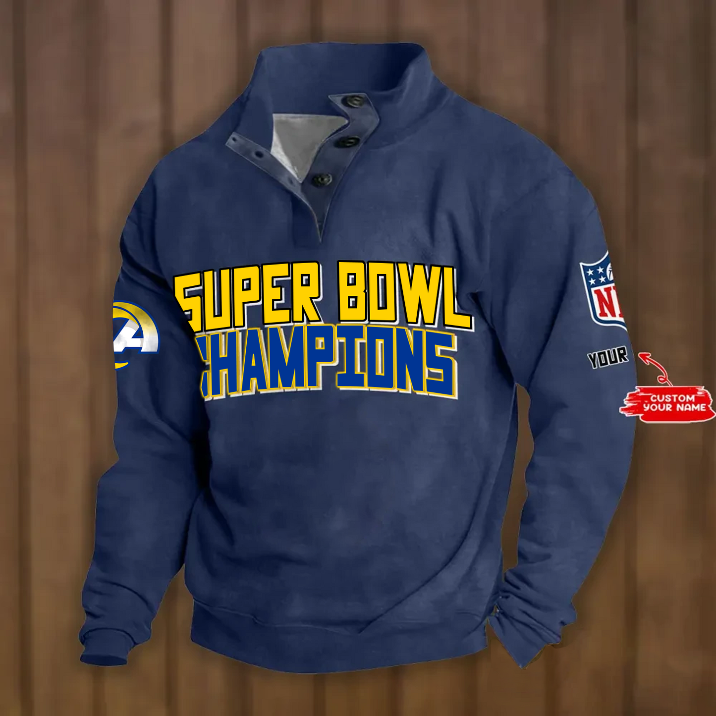 LAR x NFL Double Breasted Stand Collar Hoodies DATND TANTD