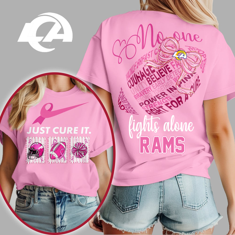 LAR x Premium NFL Breast Cancer Awareness T-Shirt DDT HLP