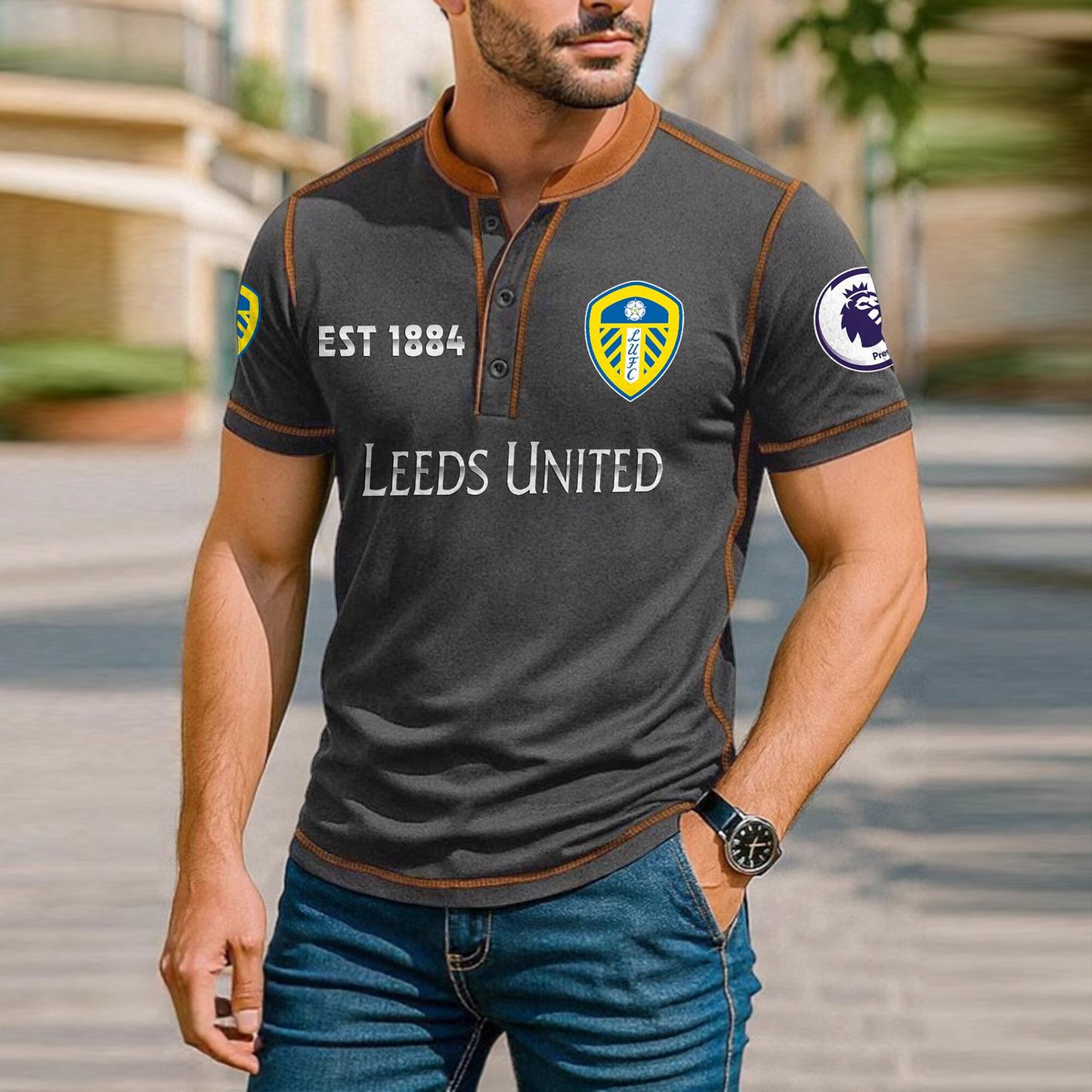 LEED Premium Men's Short Sleeve Henleys DatND DVT
