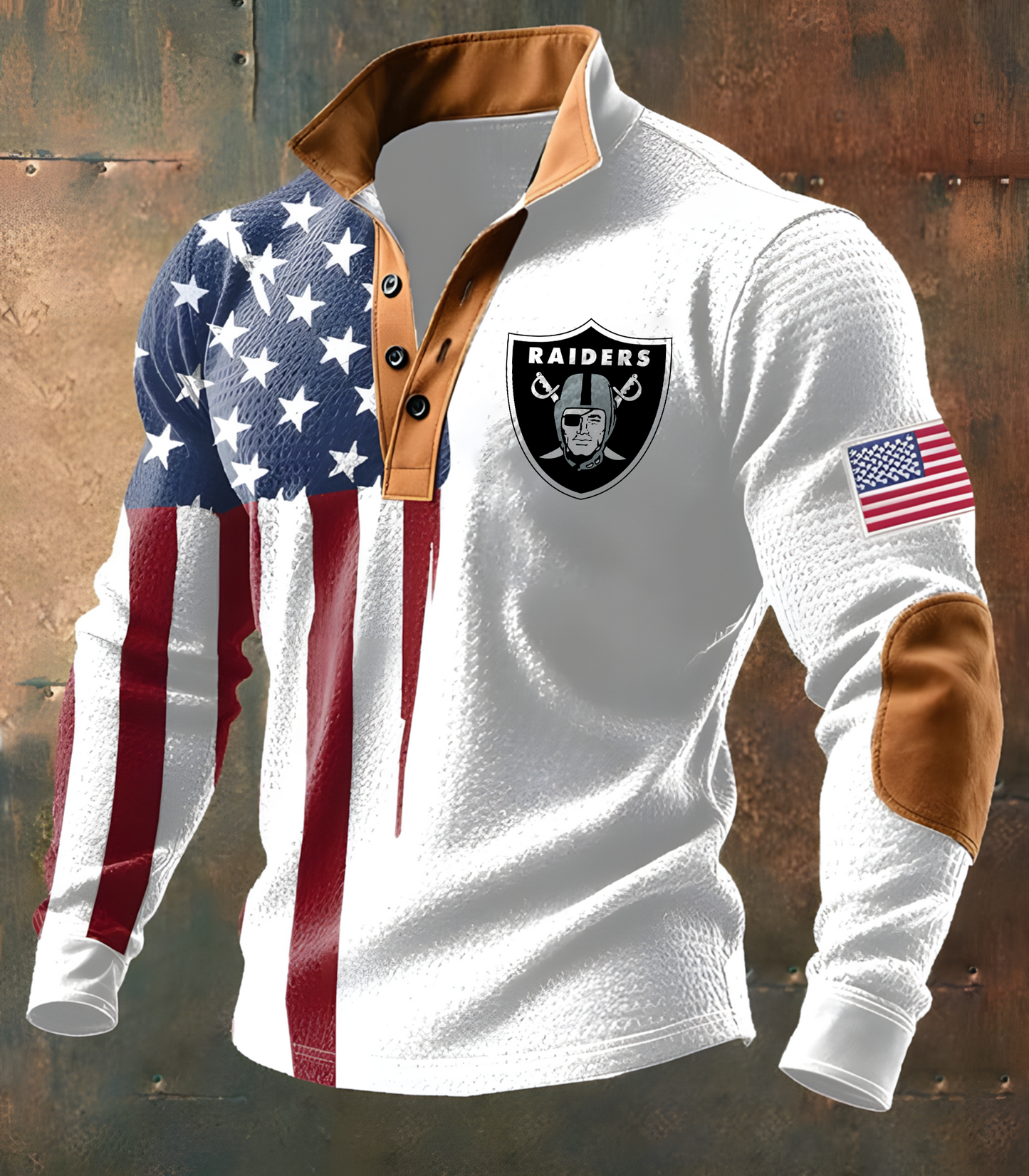 LV X NFL Casual Flag Print Long-sleeved Sweatshirt Football Team NAK THUONGNH
