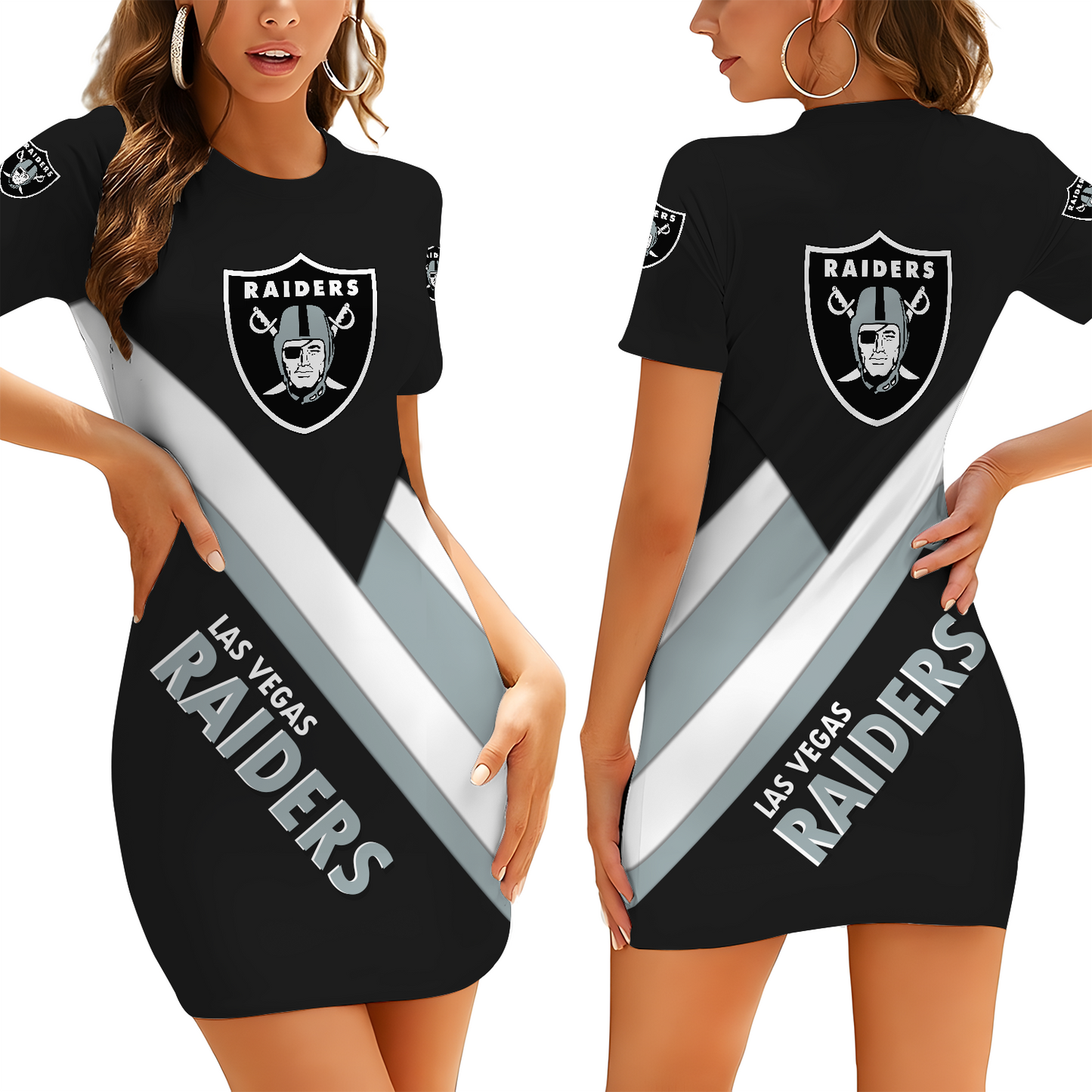 LV X NFL Short Sleeve Bodycon Mini Dress DATND THUONGNH