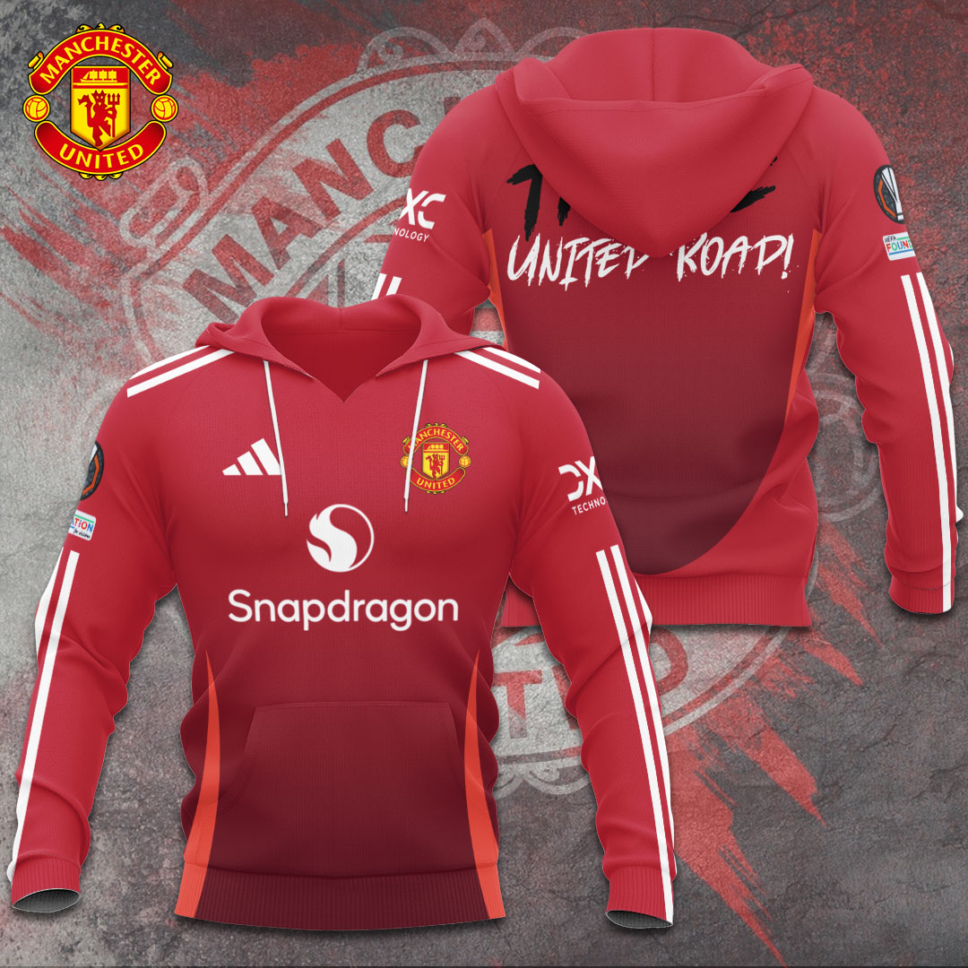 Manchester United F.C. UEFA Europa 2025 Hoodie TM NTA V3