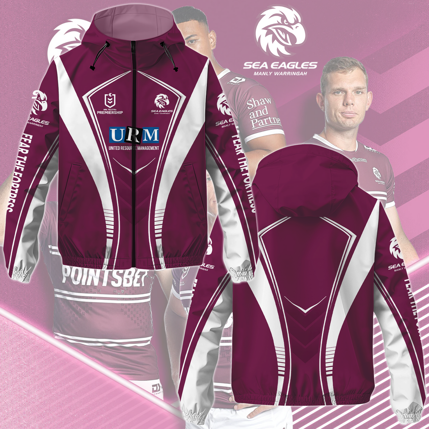 Manly Warringah Sea Eagles 8 NRL 2025 Windbreaker Jacket TM NTA V2