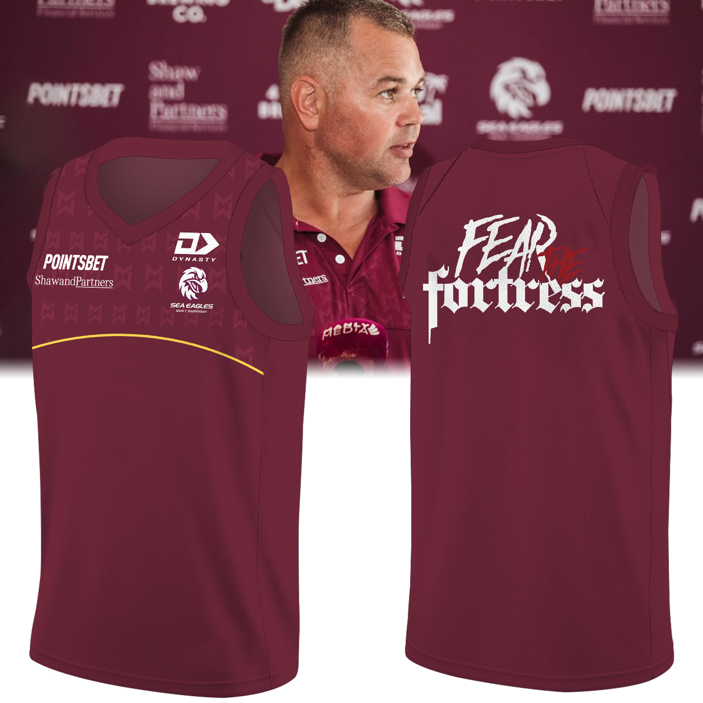 Manly Warringah Sea Eagles NRL Fear The Fortress Limited Edition BK Jersey TM V5
