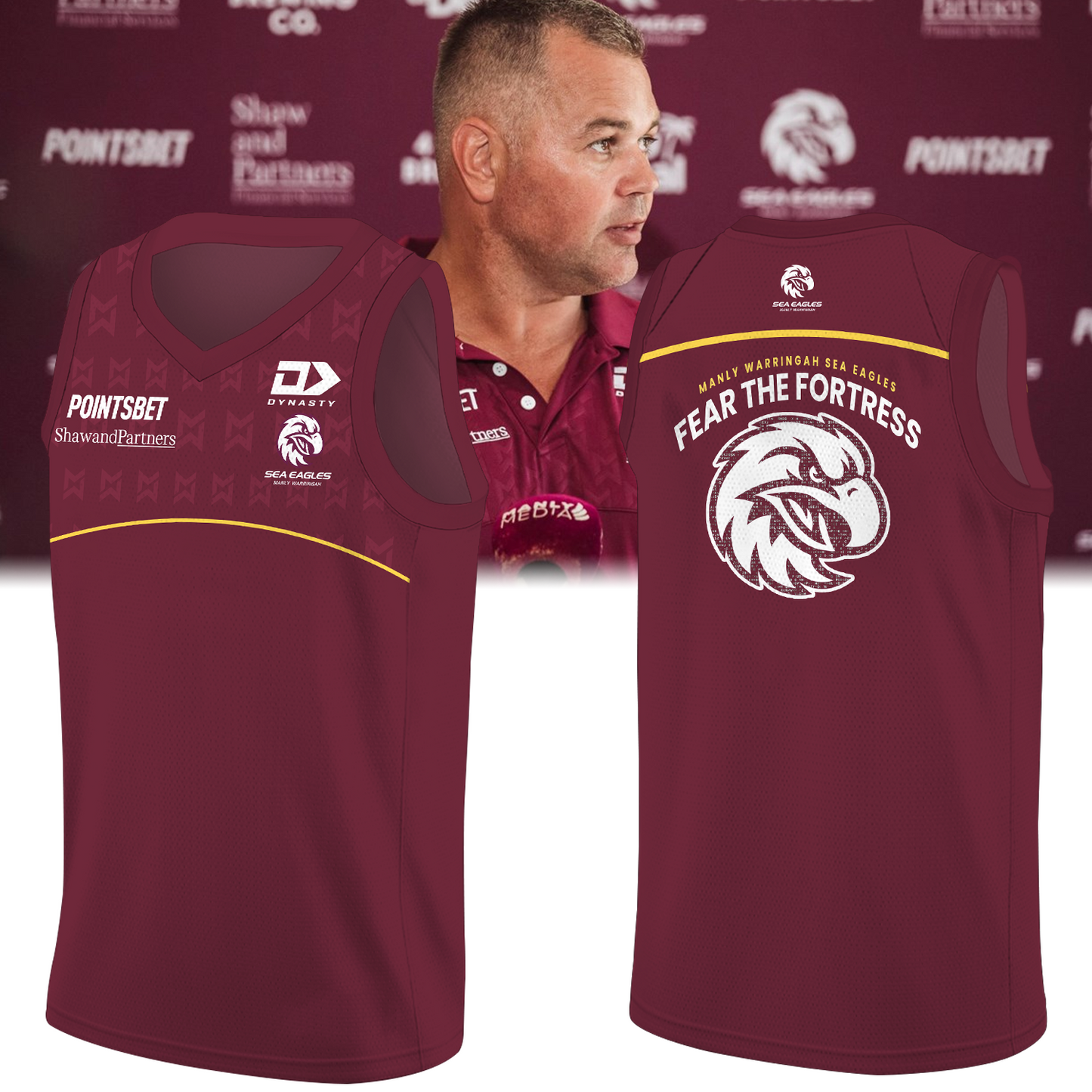 Manly Warringah Sea Eagles NRL Fear The Fortress Limited Edition BK Jersey TM V7