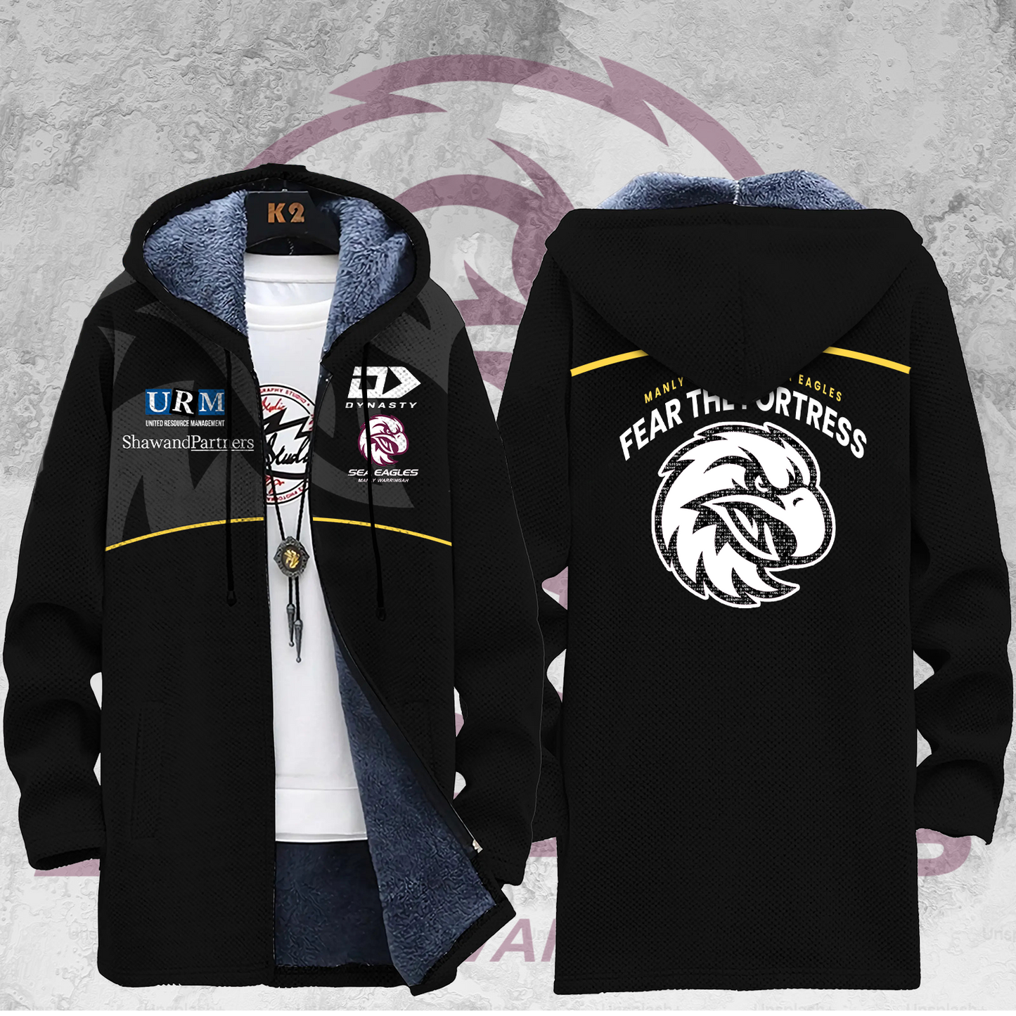 Manly Warringah Sea Eagles NRL Limited Edition Fleece Windbreaker Jacket TM V7