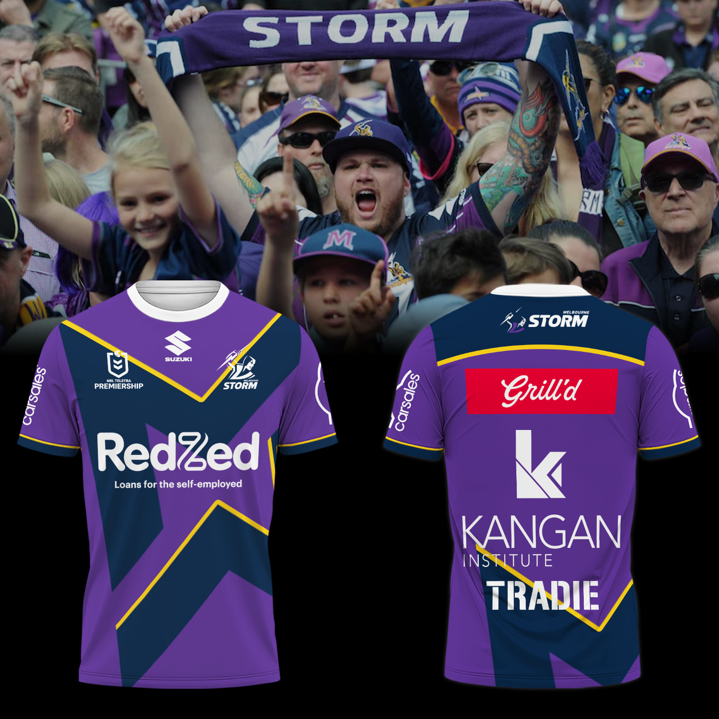 Melbourne Storm NRL Limited Edition T-Shirt TM - You will save more when you buy the clothes and hat combo V4