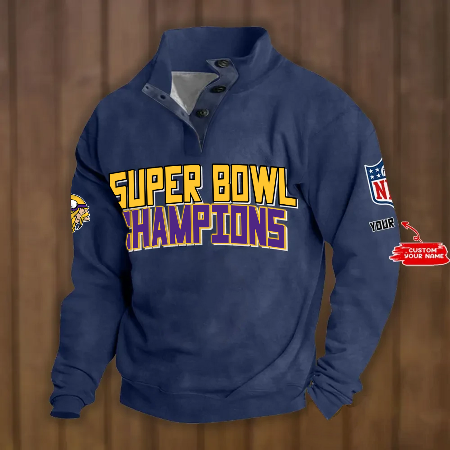 MIN x NFL Double Breasted Stand Collar Hoodies DATND TANTD