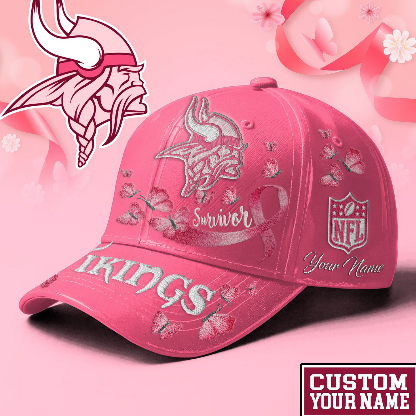 MIN x NFL Premium Classic Cap Breast Cancer Survivor