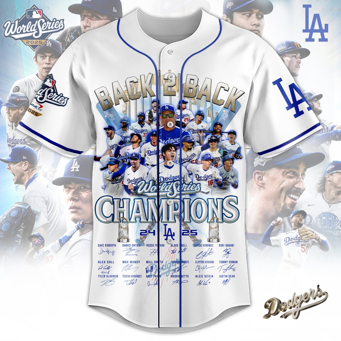 MLB x LAD World Series Champions 2025 V1 Baseball Jersey HLP