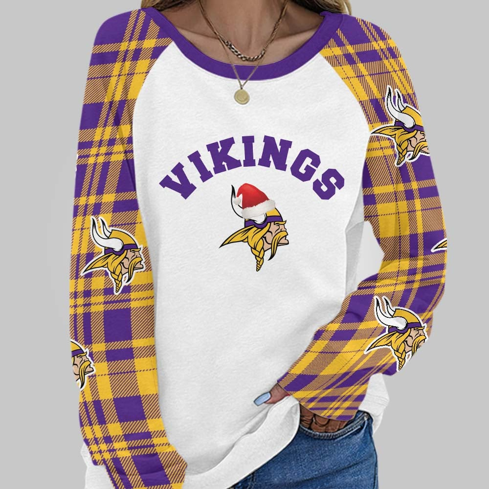 MV Premium NFL Cozy Round Neck Raglan Sleeve Sweatshirt DDT CTND