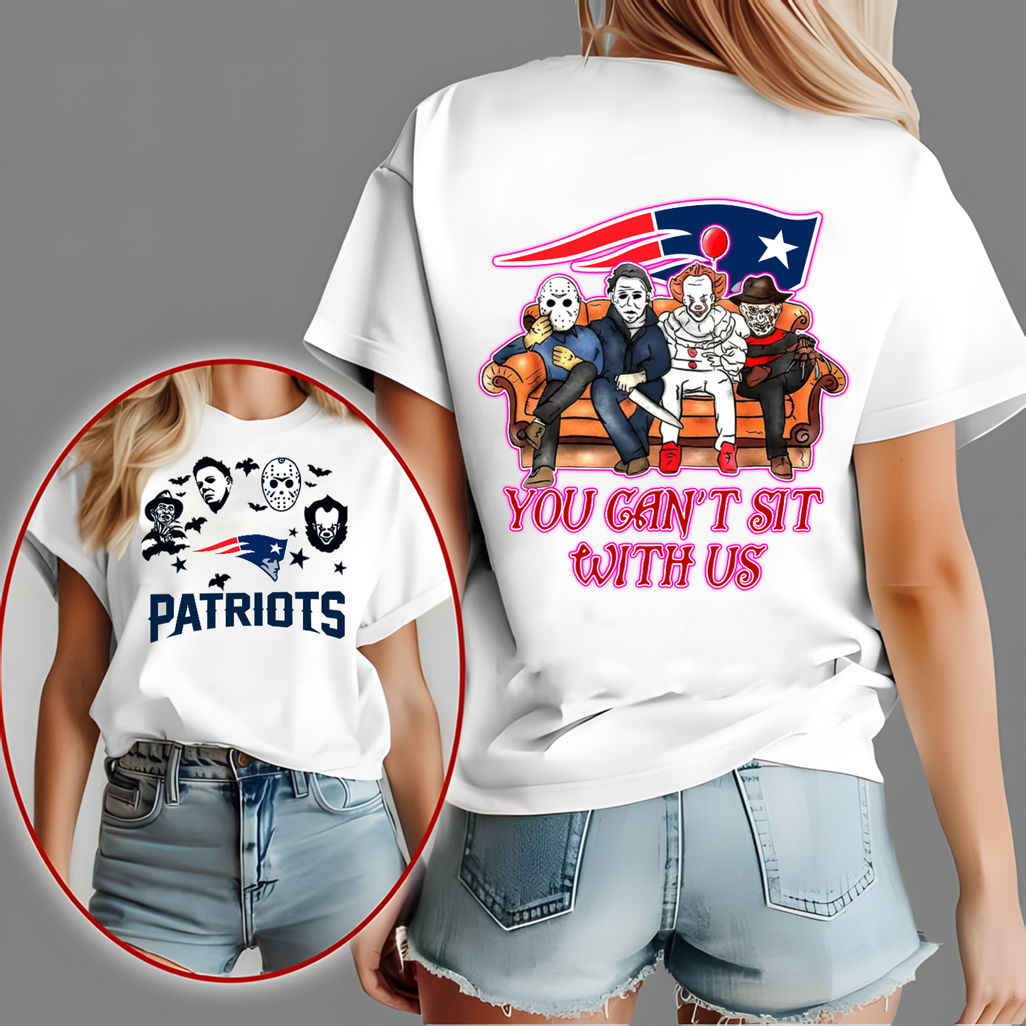 NE x NFL Horror Movie Fan Shirt DatND DVT