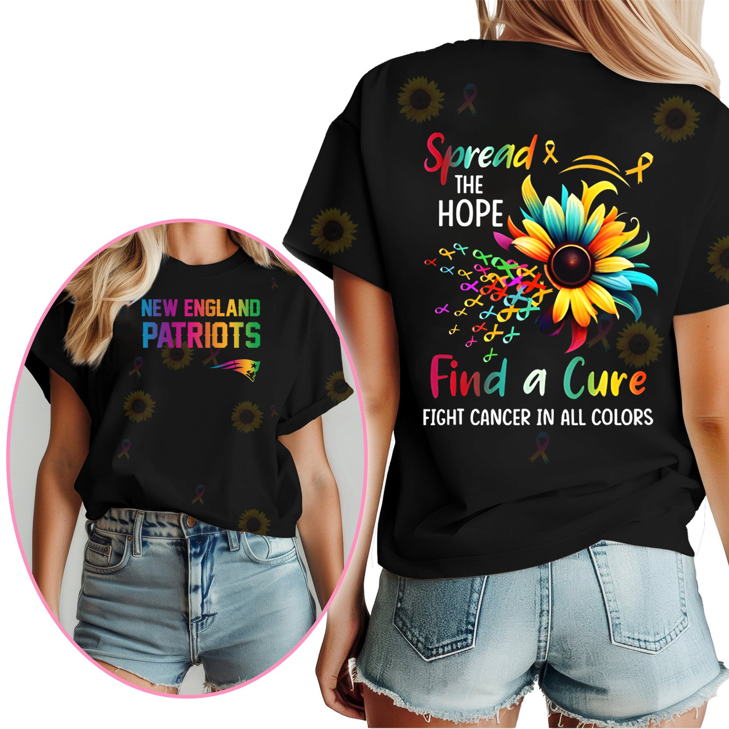 NEP Premium NFL Rainbow Cancer Awareness Shirt DDT HLP