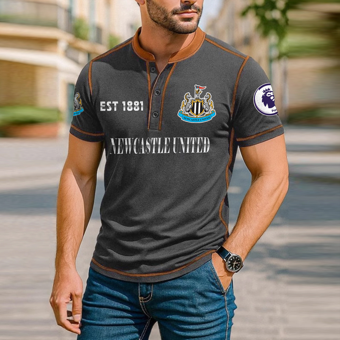 NEW Premium Men's Short Sleeve Henleys DatND DVT