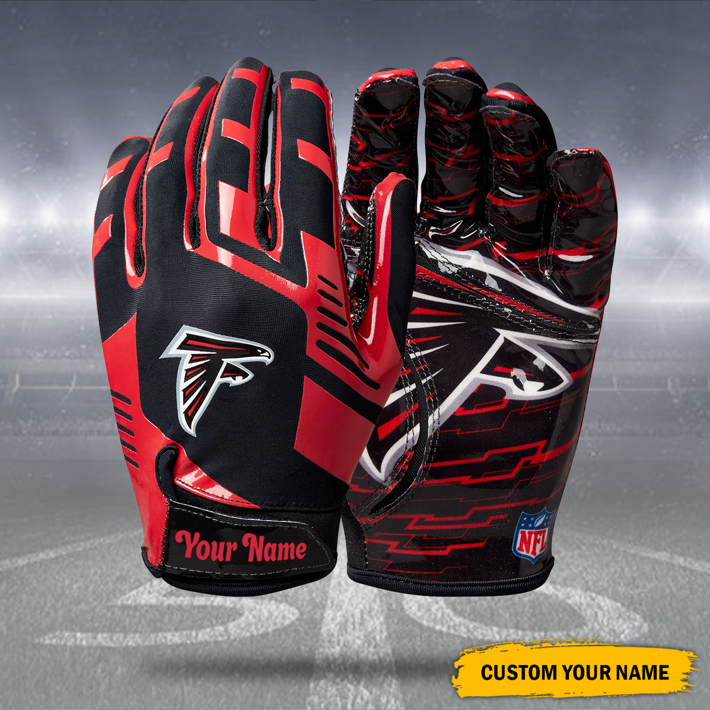 NFL 32 Team Stretch Fit Gloves Custom Name