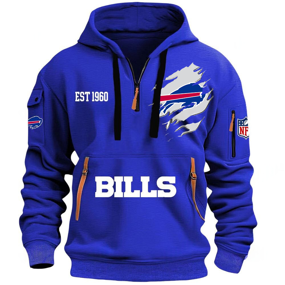 NFL x BUF EST 1960 Half Zipper Hoodie HLP HLPHUONG