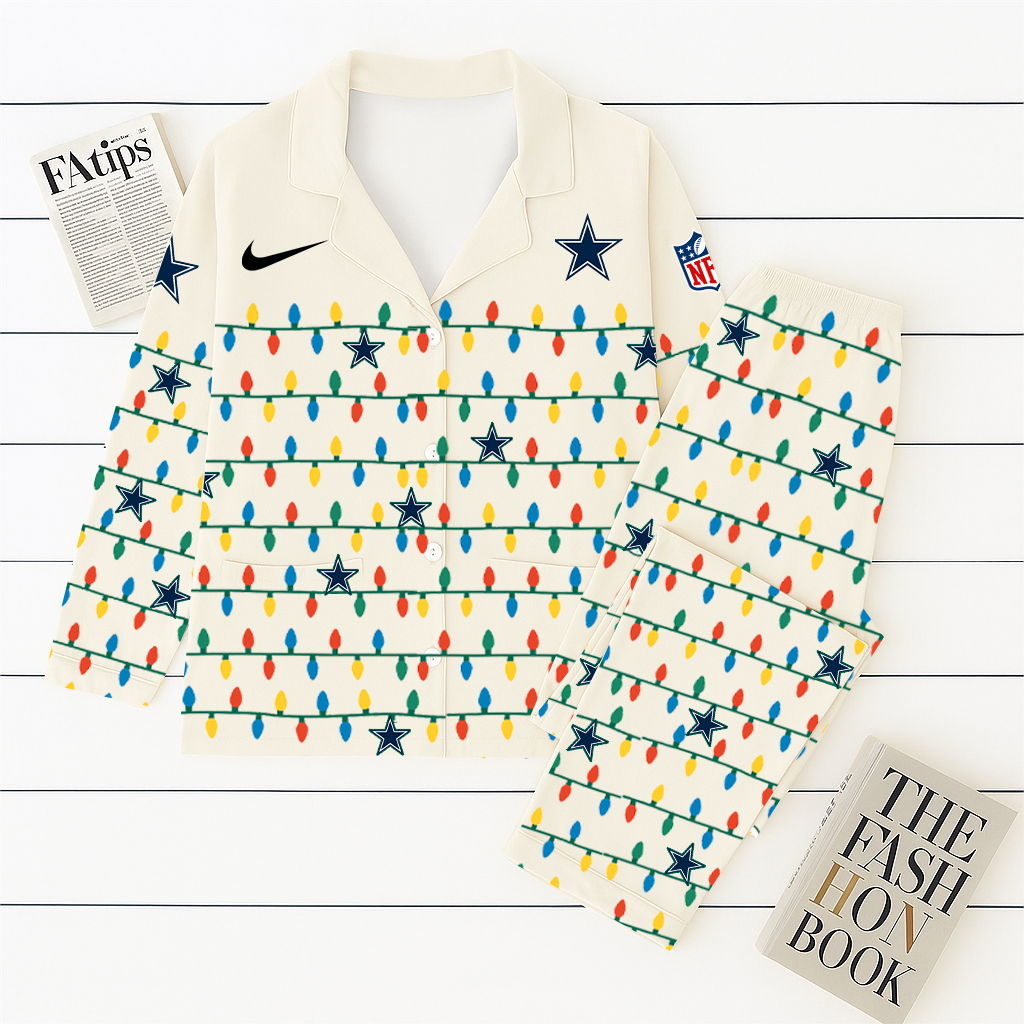 NFL x DAL Christmas Light Pajama Set HLP HLPHUONG